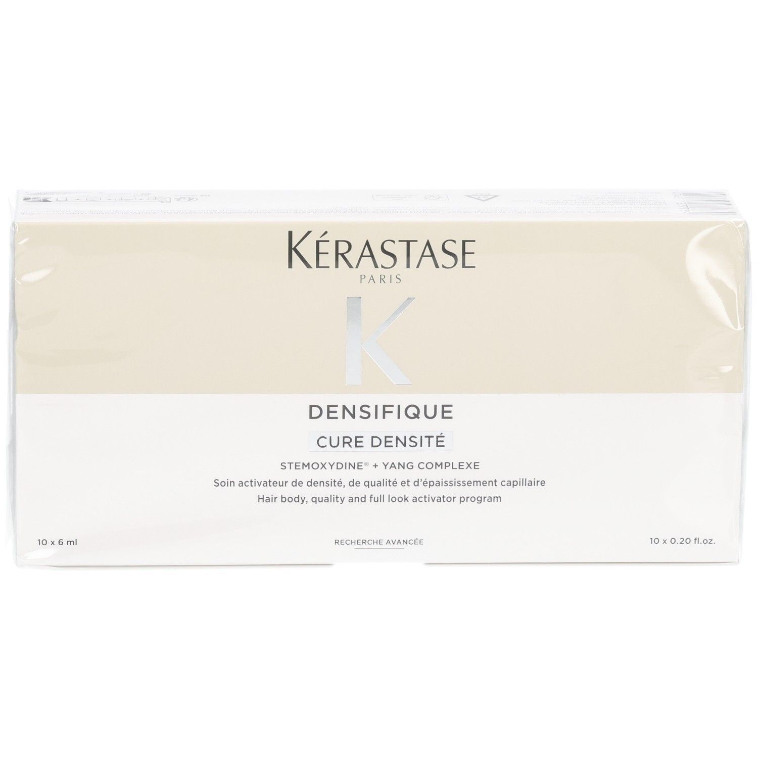 Kérastase Densifique Cure Densité, boîte de 10 ampoules de 6 ml.