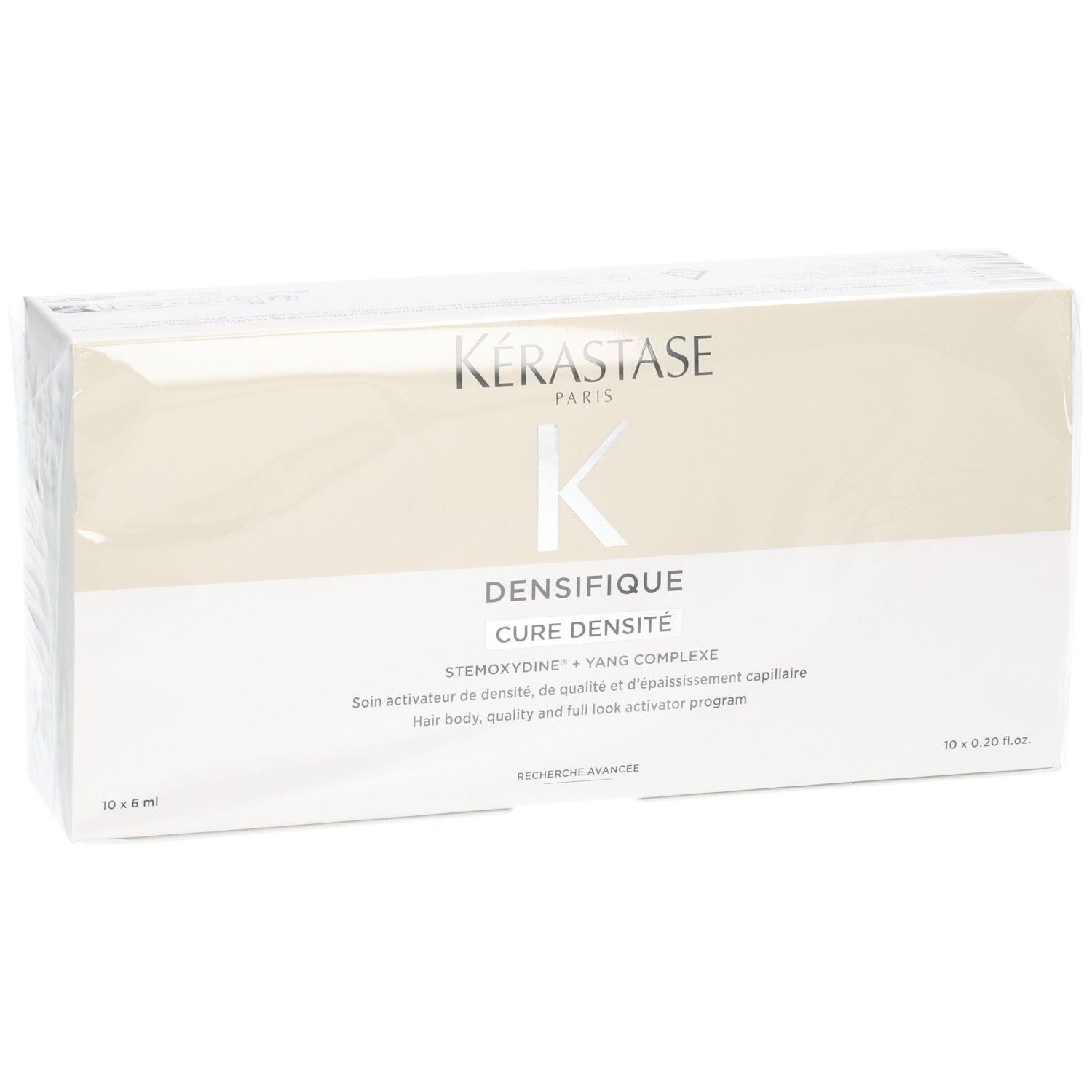 Kérastase Densifique Cure Densité, boîte de 10 ampoules de 6 ml.