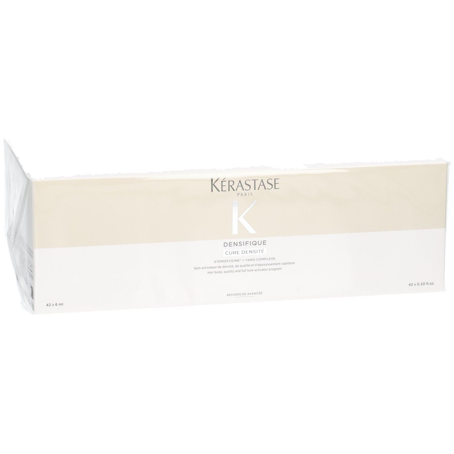 Emballage Kérastase Densifique Cure Densifique Femme, face avant avec logo et nom du produit.
