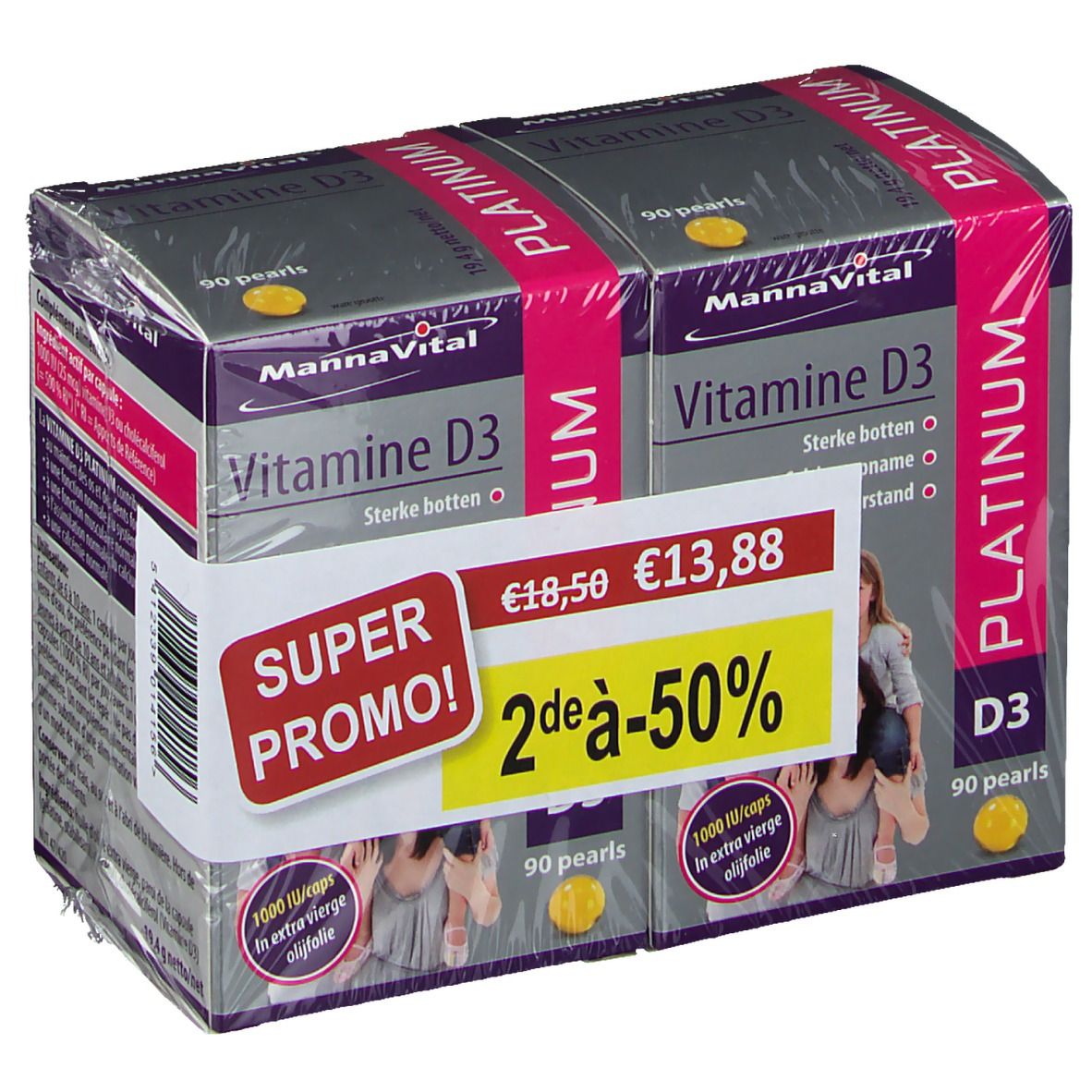 Mannavital Vitamine D3 Platinum Pearls DUO