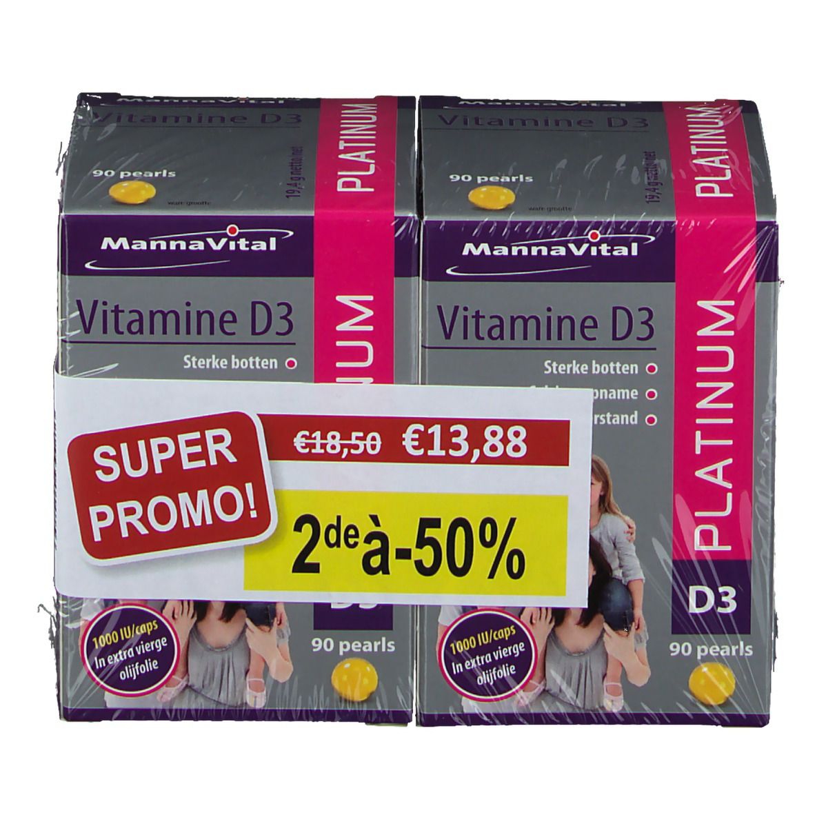 Mannavital Vitamine D3 Platinum Pearls DUO