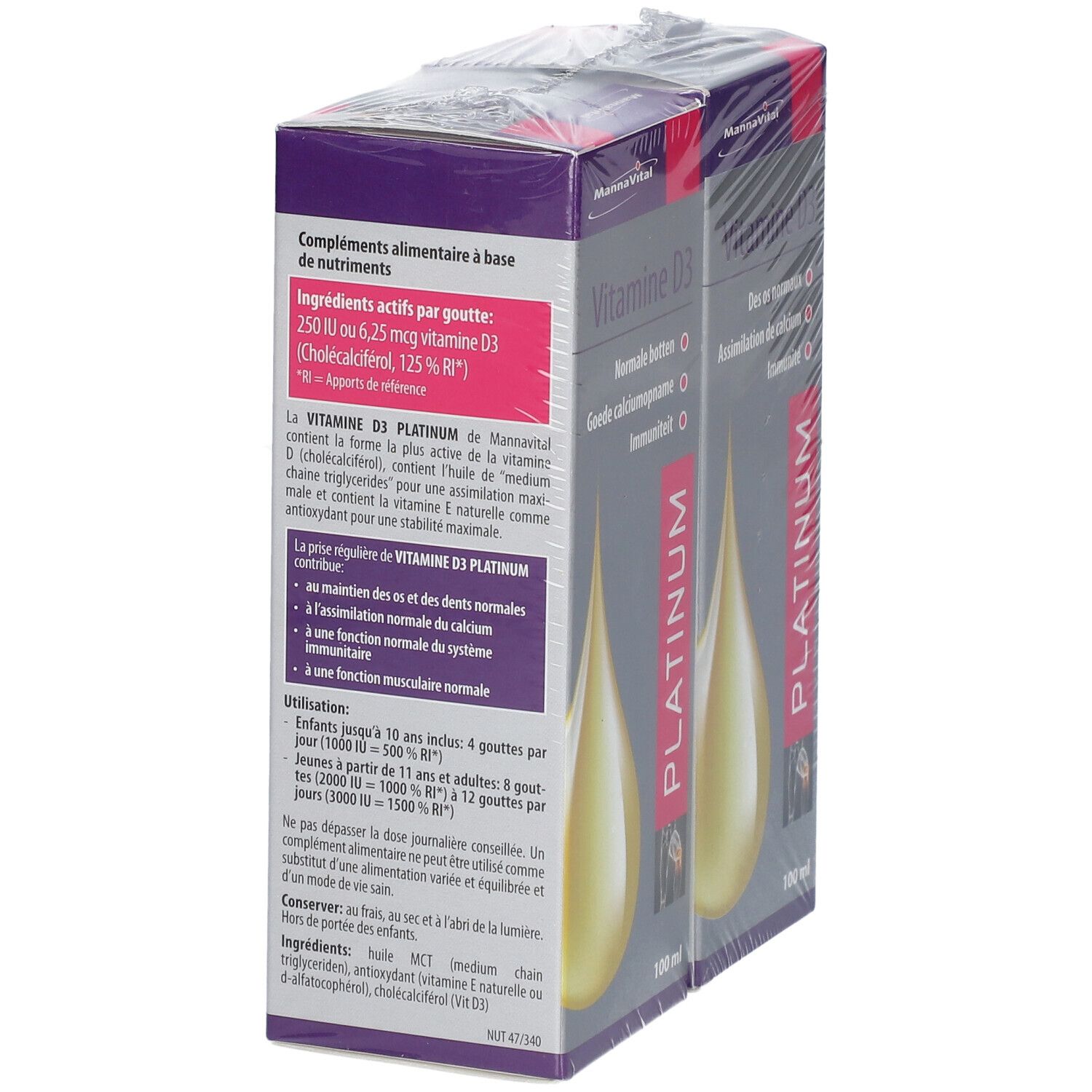 Mannavital Vitamine D3 Platinum DUO