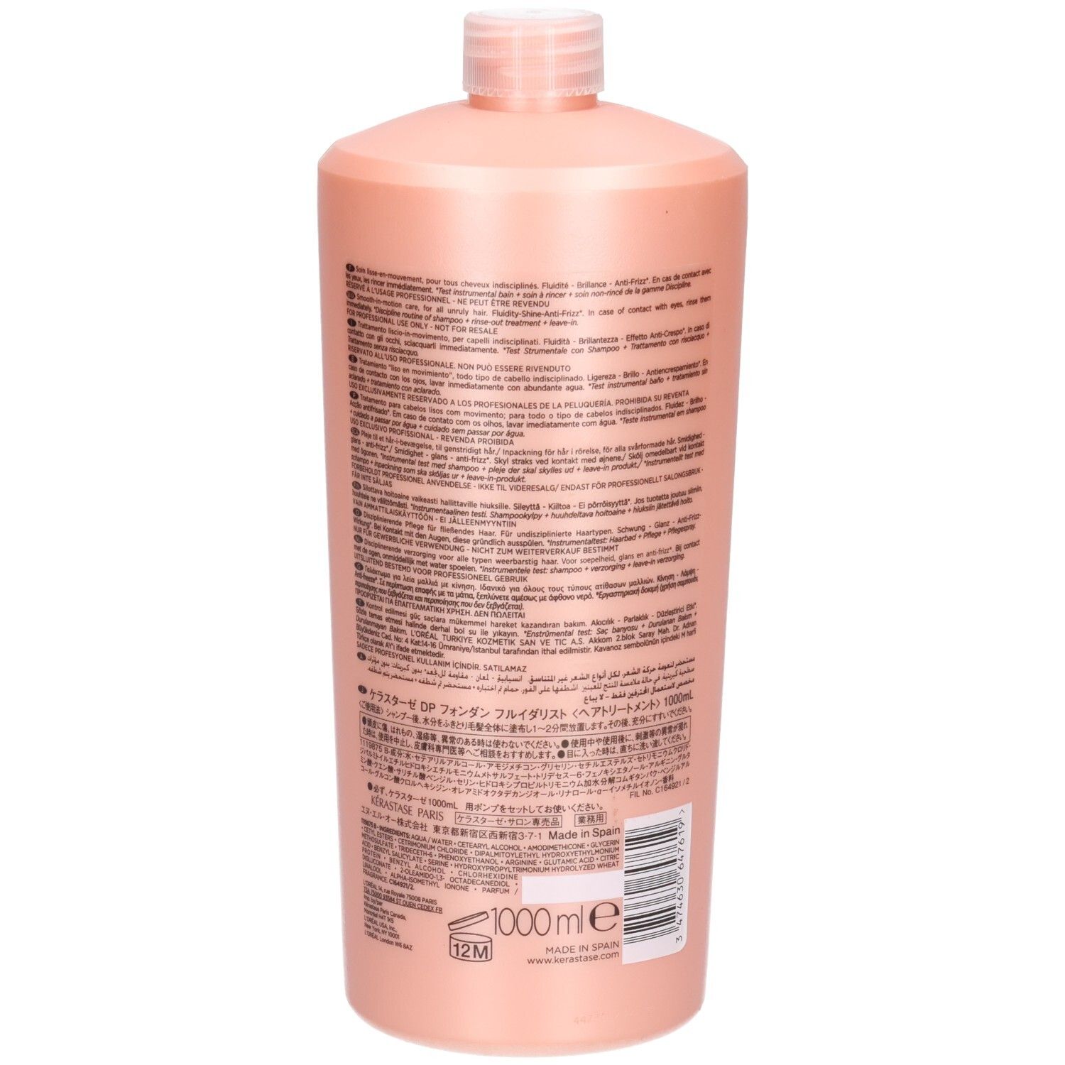 Kérastase Discipline Fondant Fluidealiste fles, achterkant met tekst.