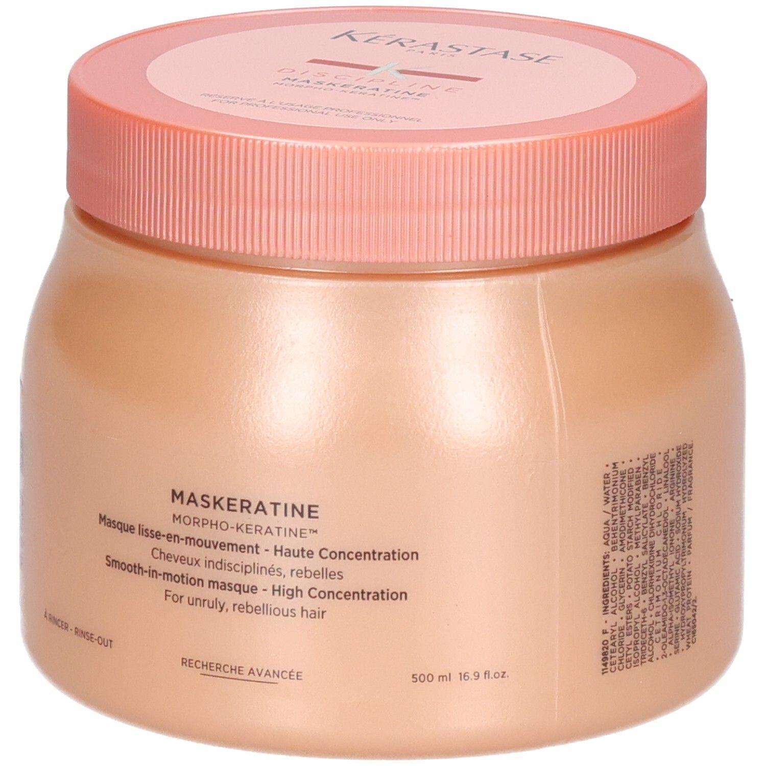 Kérastase Maskeratine masque, face avant avec nom du produit et volume 500ml.