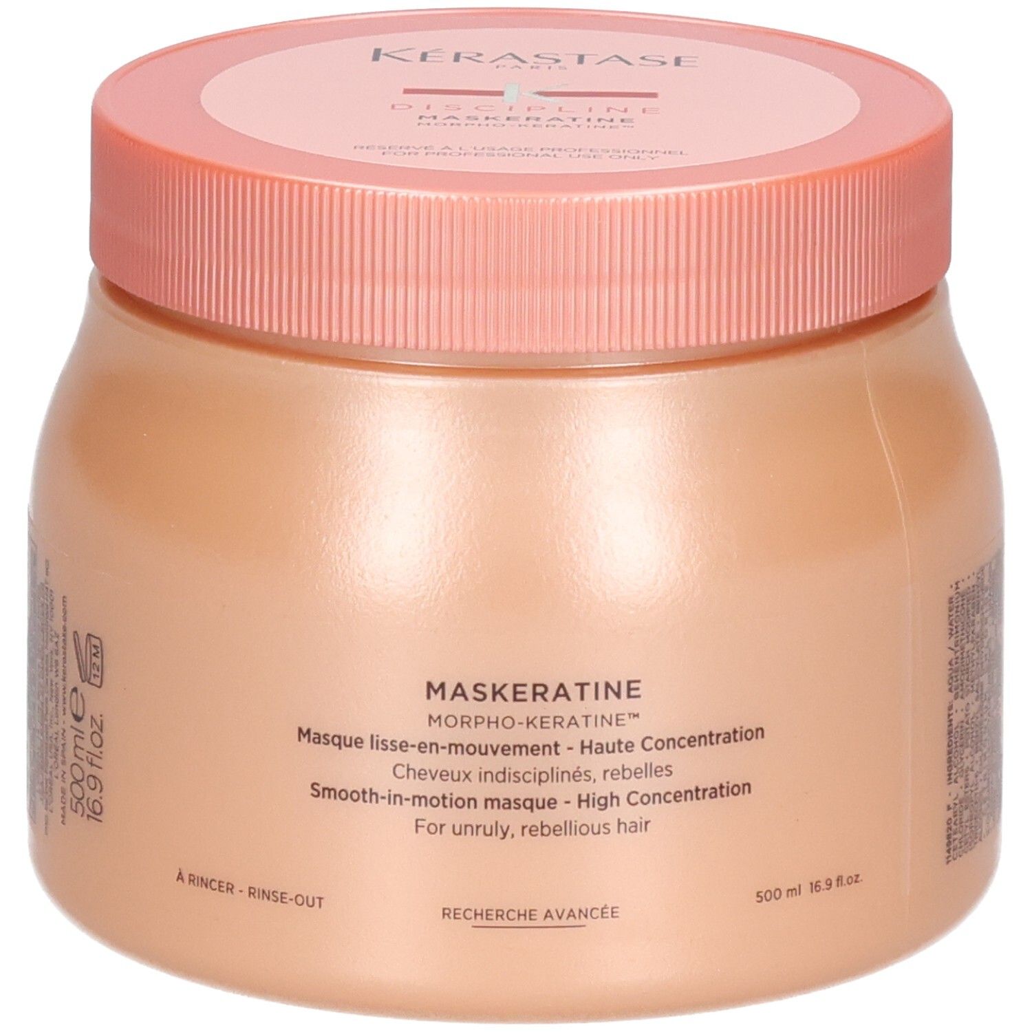 Kérastase Maskeratine masque, face avant avec nom du produit et volume 500ml.