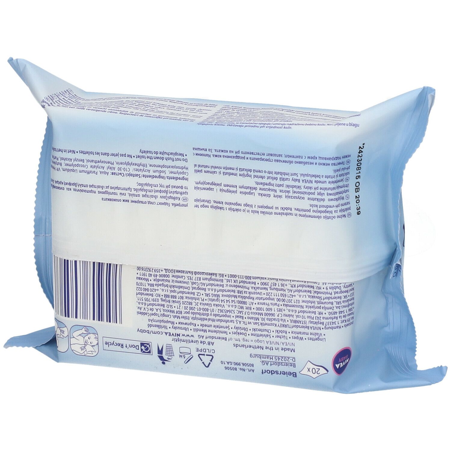 Nivea Baby Soft & Cream Lingettes Nettoyantes