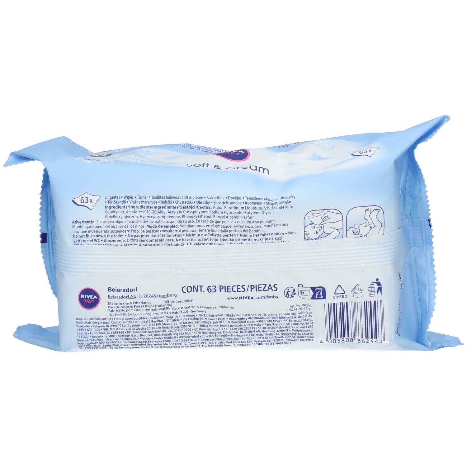 Nivea Baby Soft & Cream Lingettes Nettoyantes