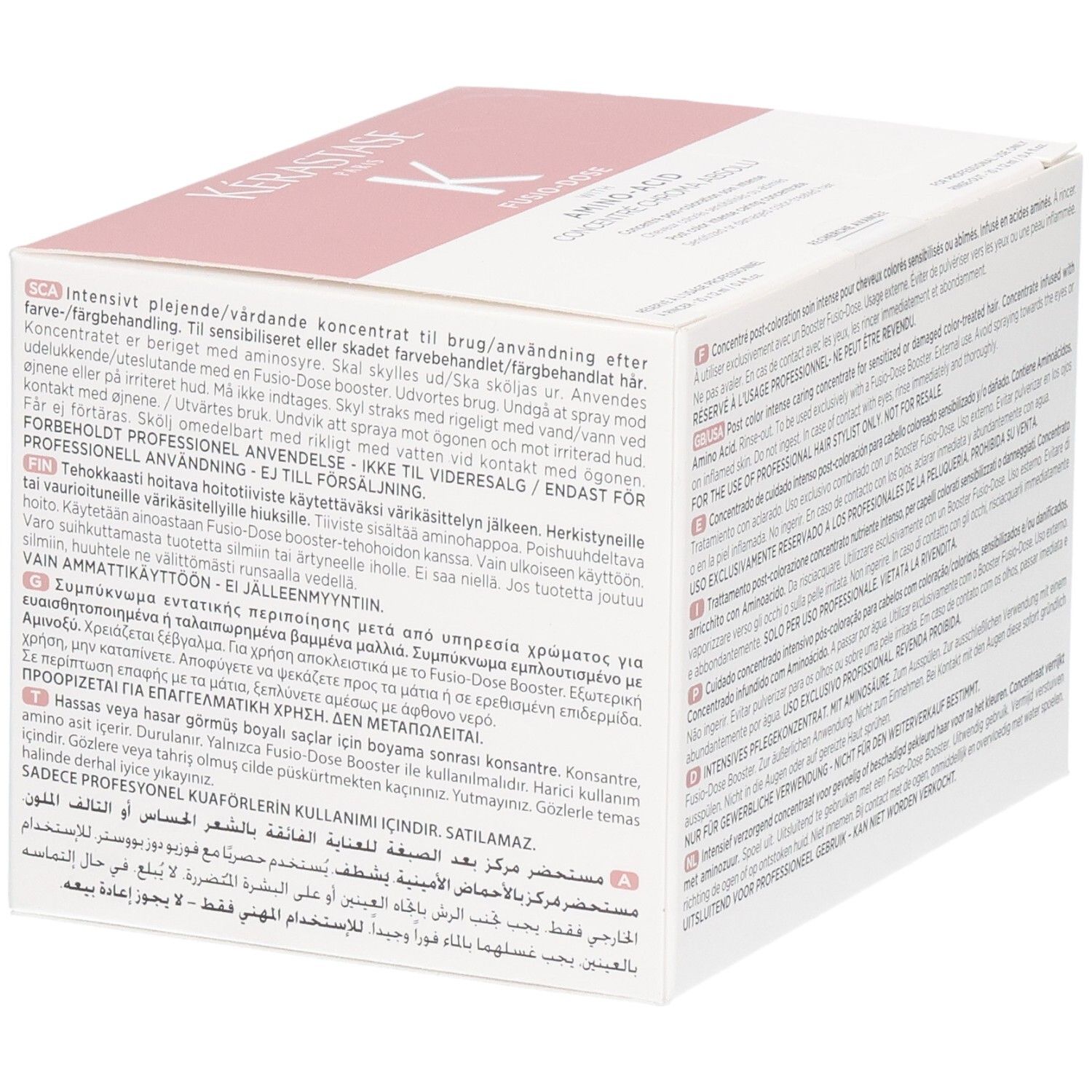 Boîte Kérastase Fusio-Dose Concentré Genesis avec informations multilingues et code QR.