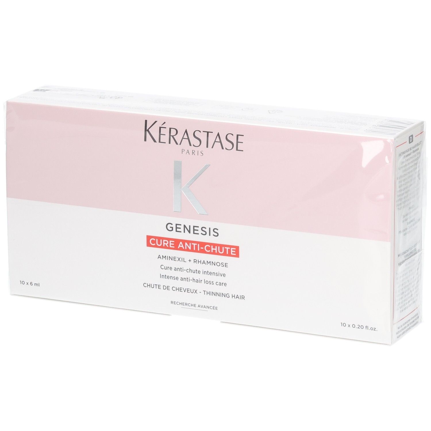 Kérastase Genesis Cure Anti-Chute Intensive boîte de 10 ampoules de 6ml pour la chute des cheveux.