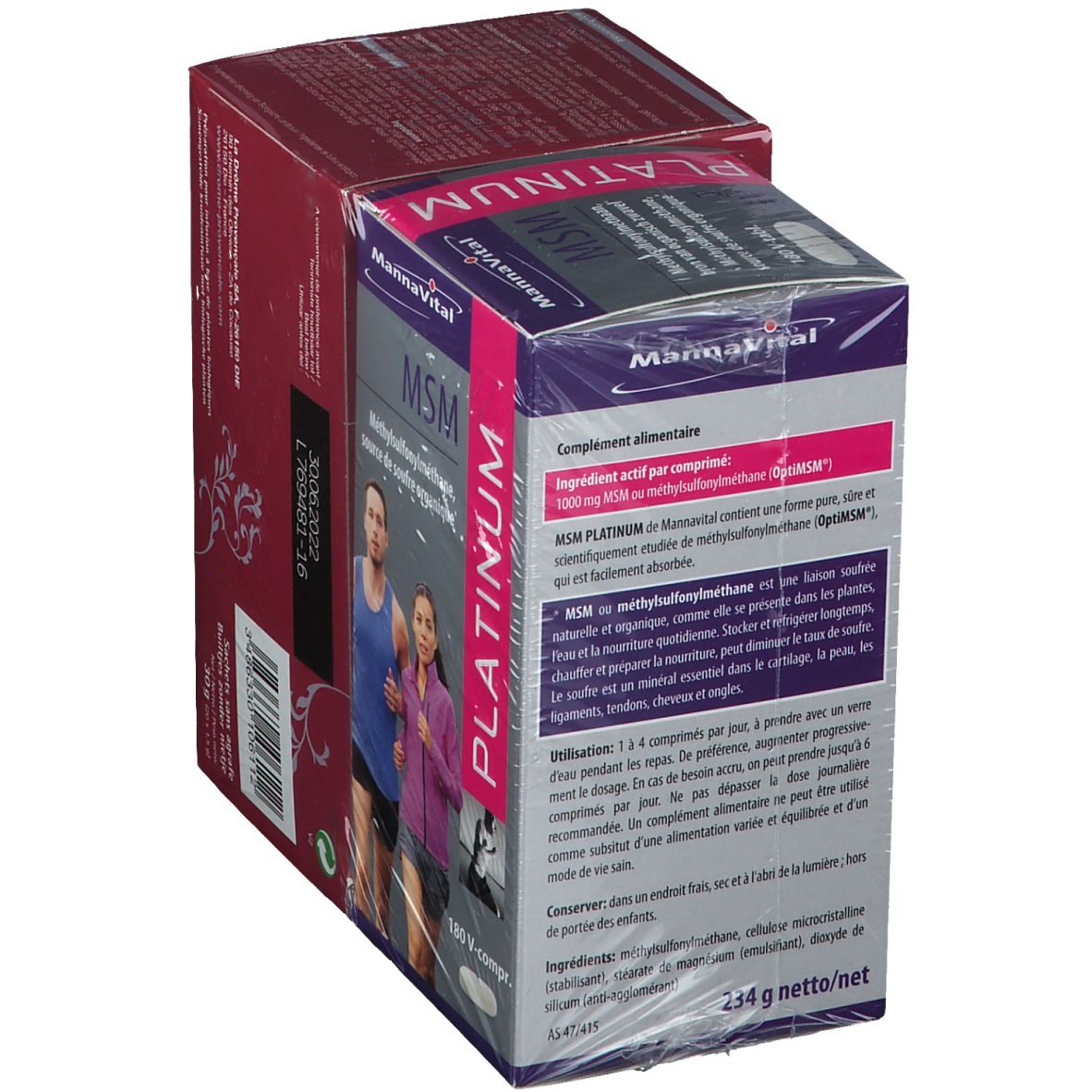 Mannavital MSM Platinum + 20 Zakjes Ladrôme Spieren en Gewrichten Thee GRATIS