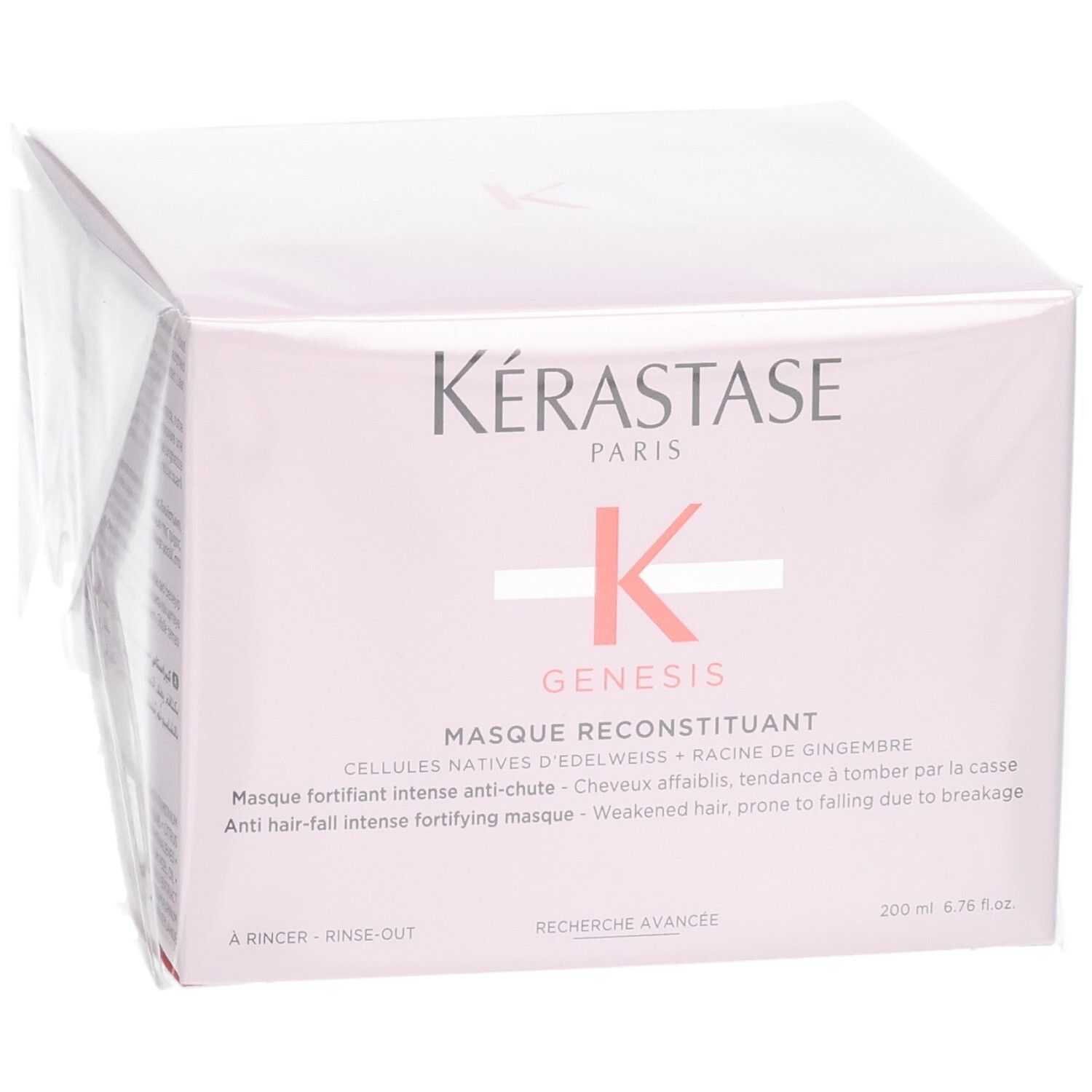 Kérastase Genesis Masque Reconstituant soin capillaire, emballage avec logo Kérastase et nom produit.