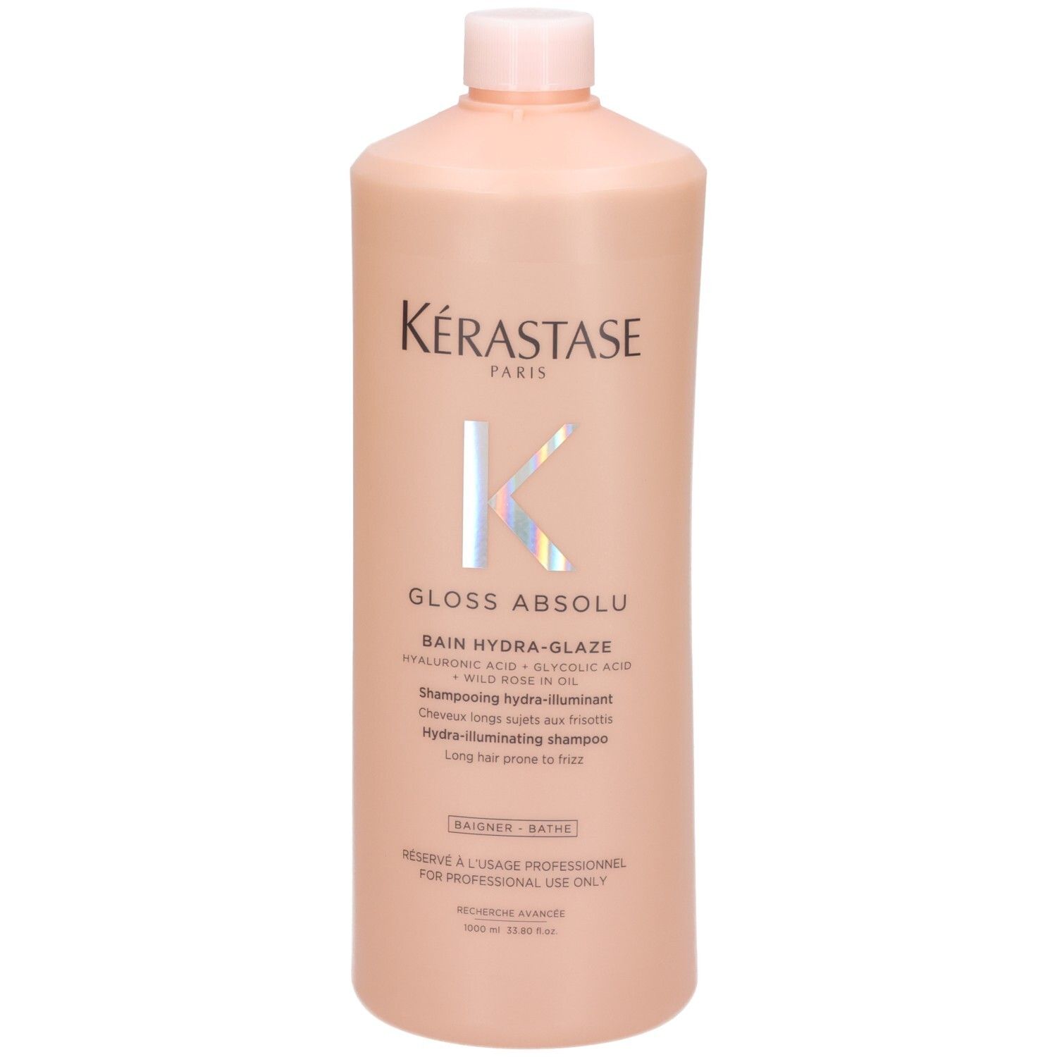 Shampooing Kérastase Gloss Absolu Bain Hydra-Glaze, flacon 1000ml. Rose.