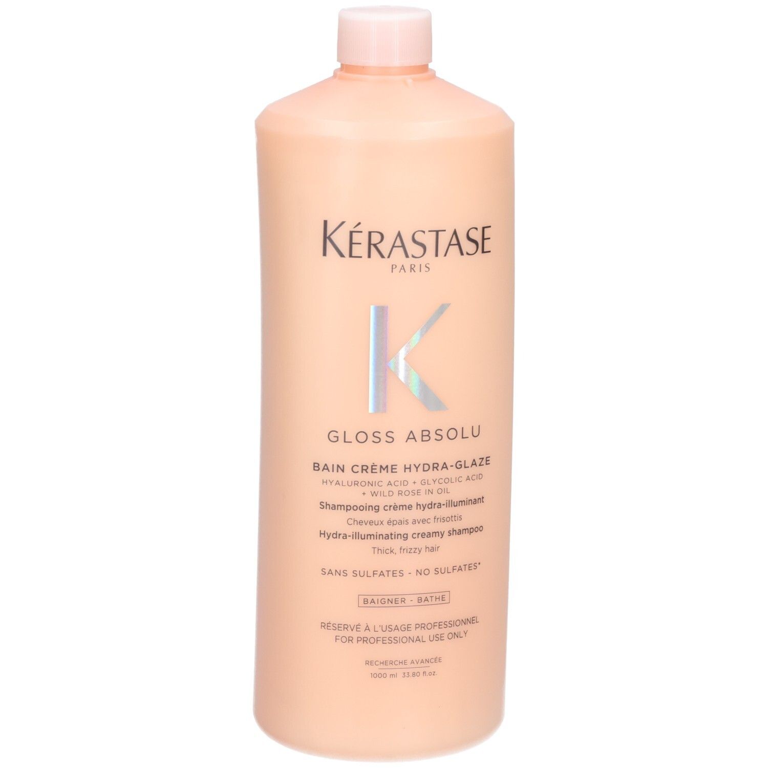 Shampoing Kérastase Gloss Absolu Bain Crème Hydra-Glaze, flacon de 1000ml.