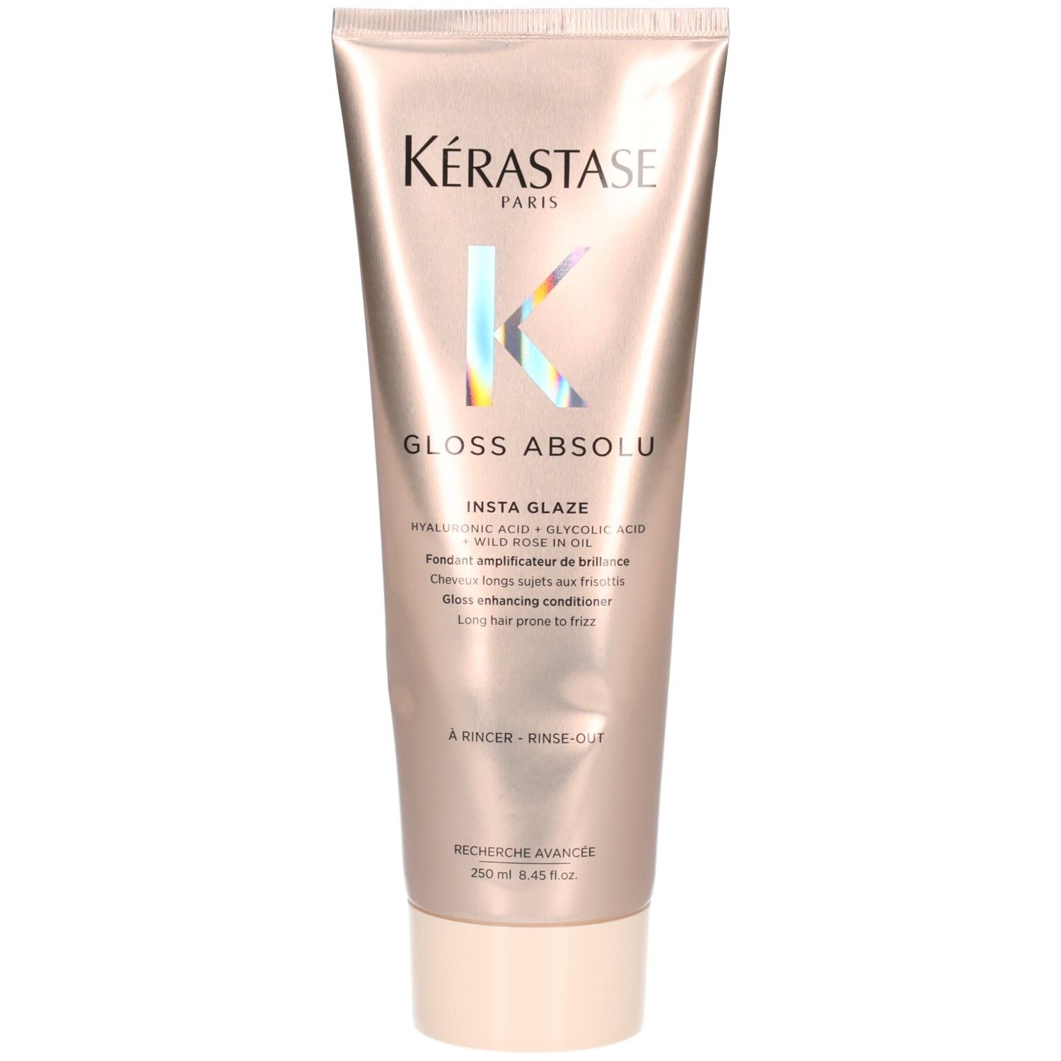 Tube Kérastase Gloss Absolu Insta Glaze. Soin amplificateur de brillance pour cheveux longs.