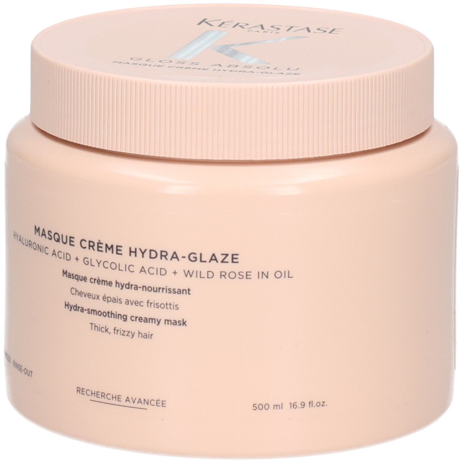 Masque Crème Hydra Glaze Gloss Absolu Kerastase avec acide hyaluronique et acide glycolique.