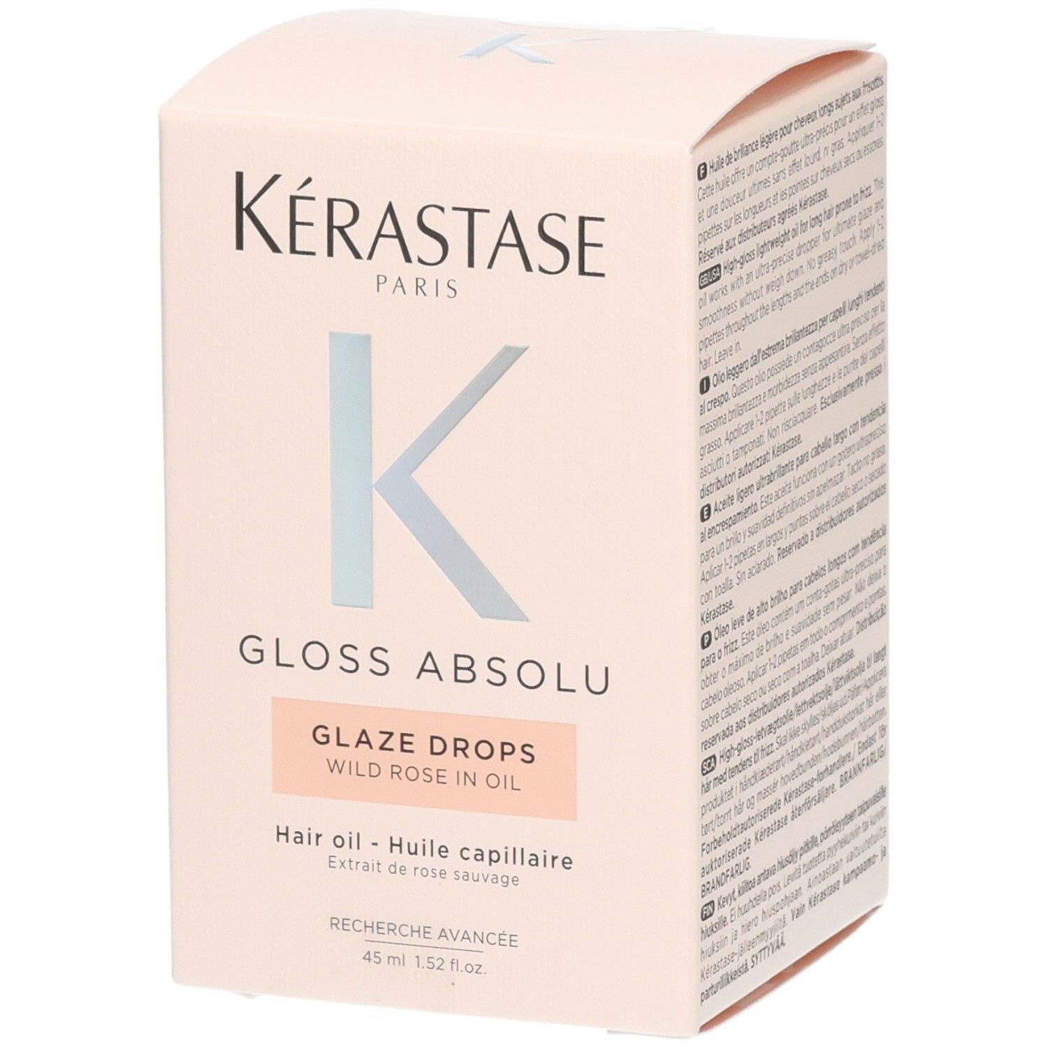Kérastase Gloss Absolu Glaze Drops Haarolie in lichte olieformule met wilde rozenextract.