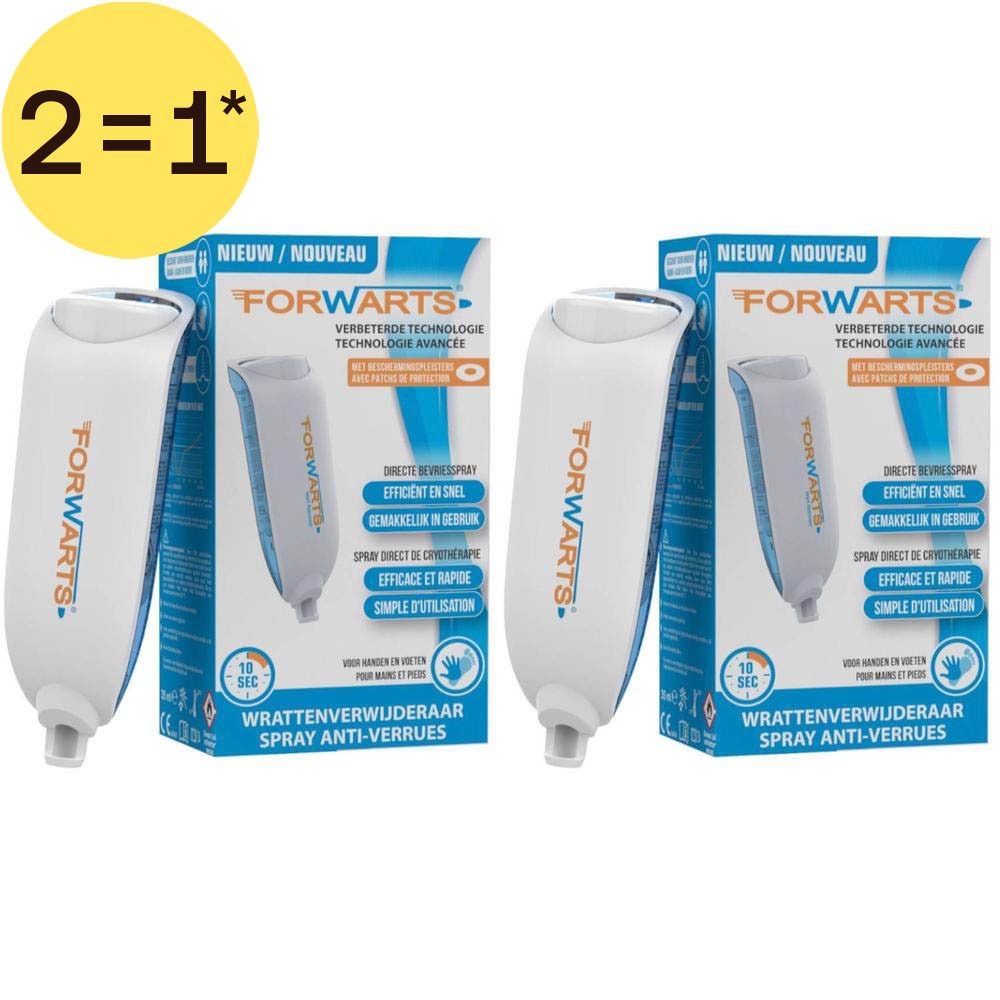 Deux boîtes de spray anti-verrues Forwarts avec applicateurs.