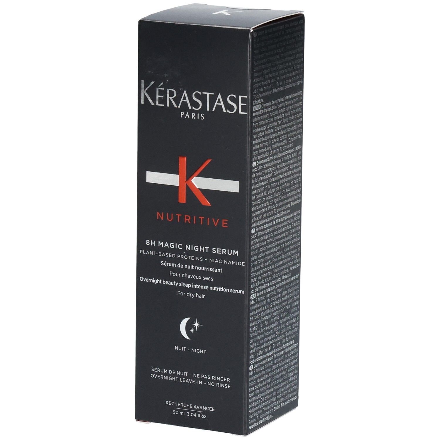 Kérastase Nutritive 8H Magic Night Serum Boîte, face avant avec informations produit.