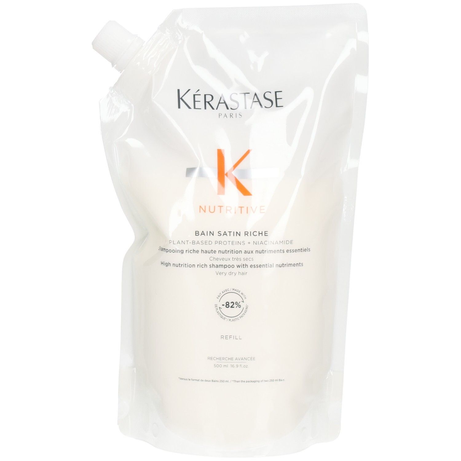 Kérastase Nutritive Bain Satin Riche navulverpakking rijk voedende shampoo voor zeer droog haar.