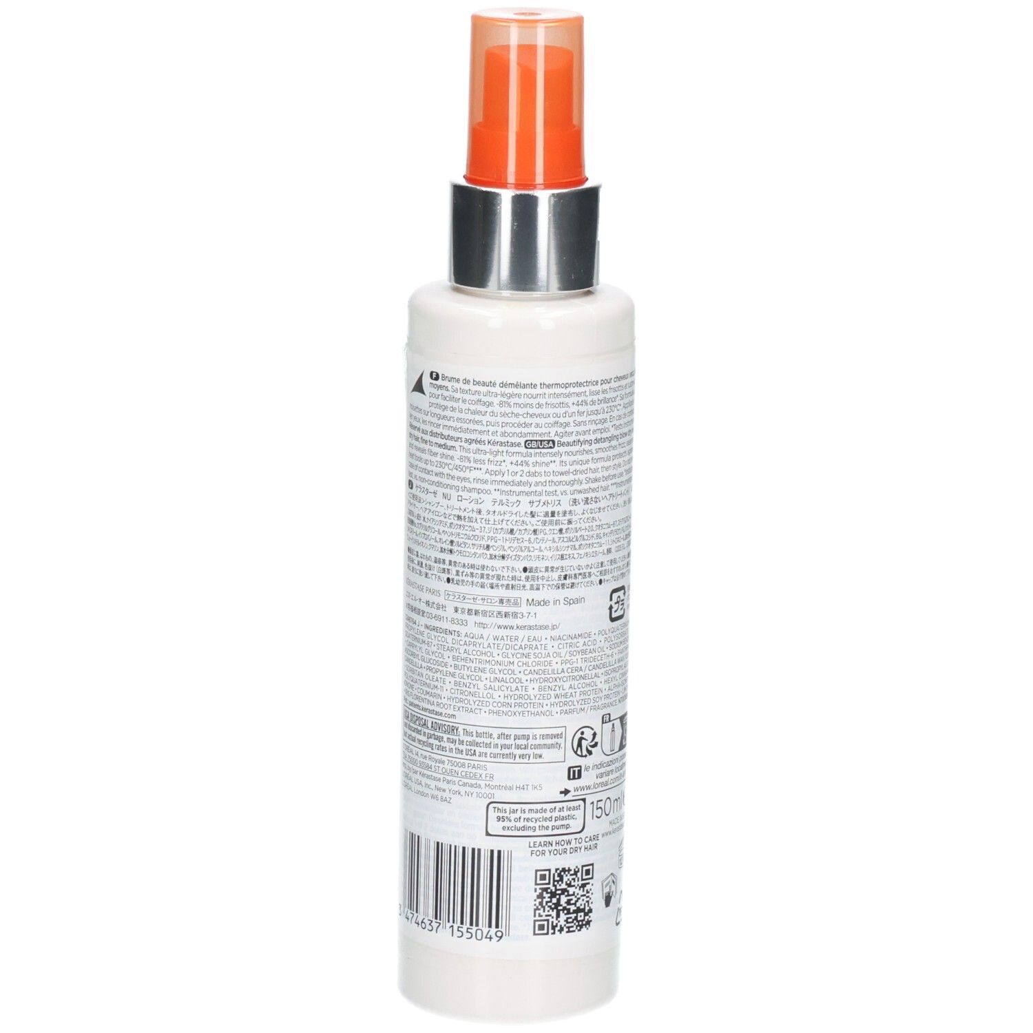 Kérastase Nutritive Lotion Thermique Sublimatrice Brume de Beauté Démêlante Thermoprotectrice