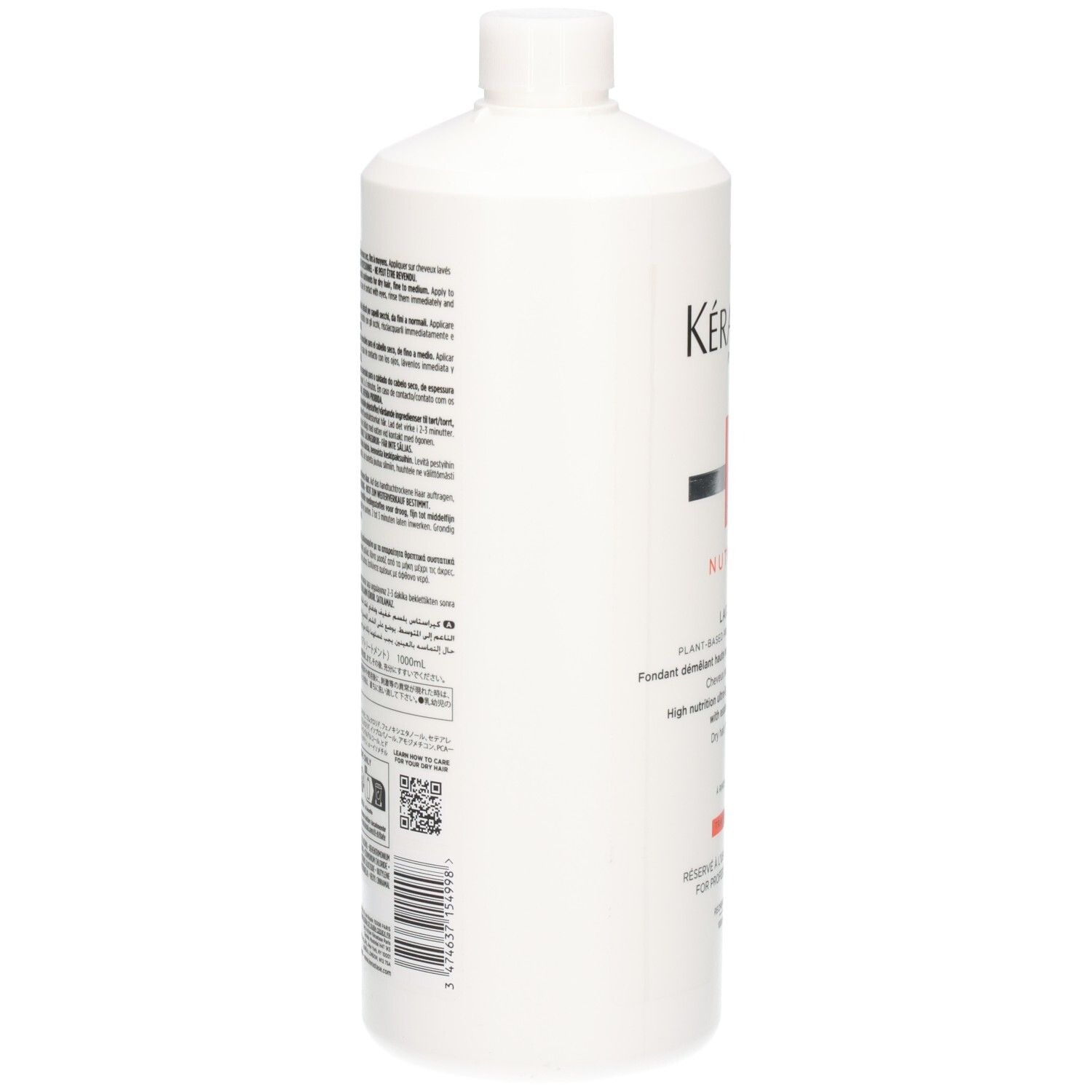 Kérastase Nutritive Lait Vital : arrière du flacon blanc avec instructions détaillées.