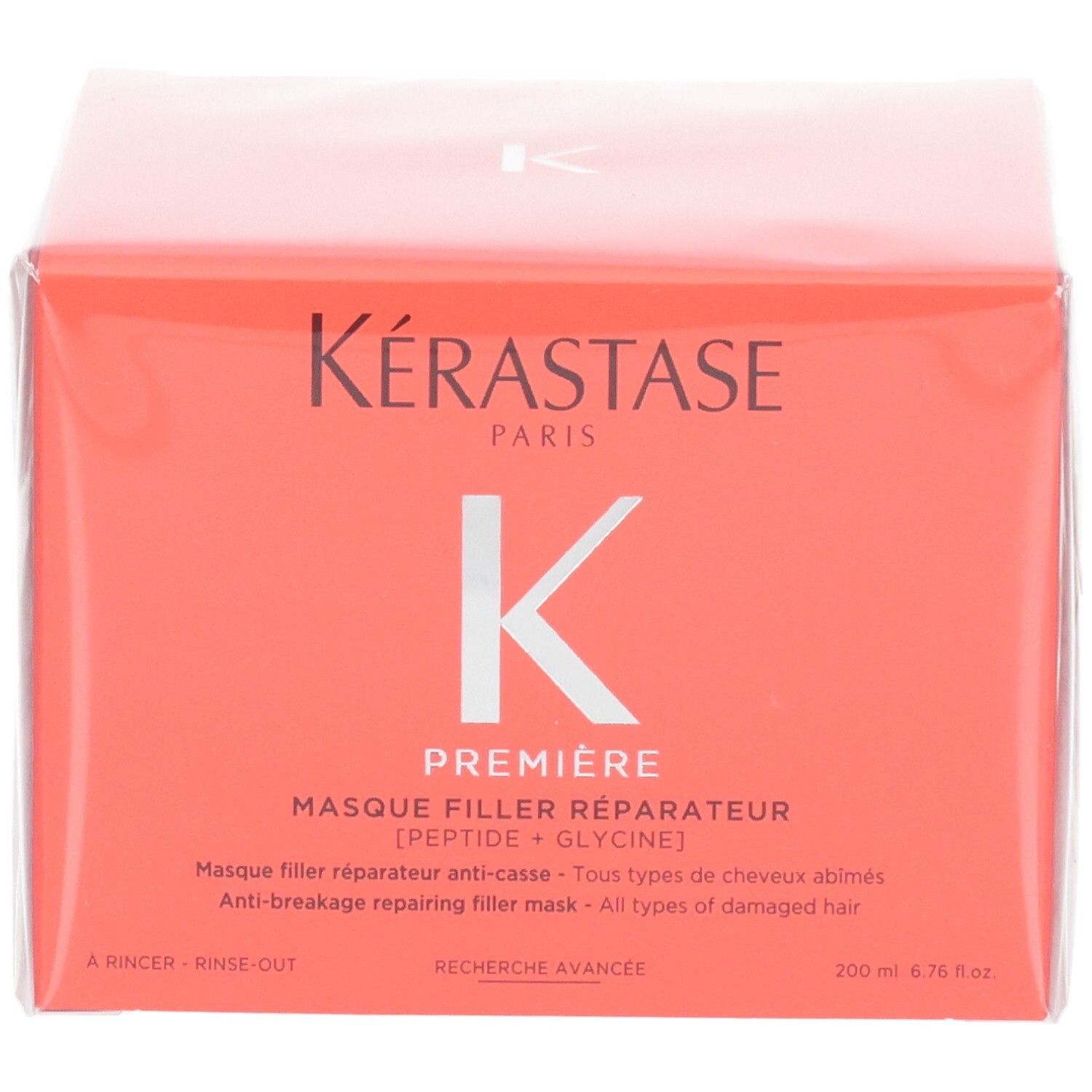 Kérastase Première Masque Filler Réparateur haarmasker, voorkant van de rode verpakking.