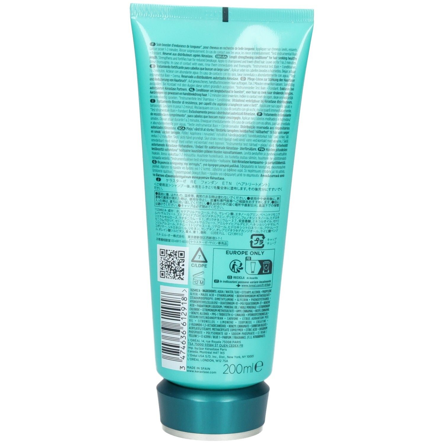 Kérastase Resistance Fondant Extentioniste haarverzorging, achterkant met tekst.