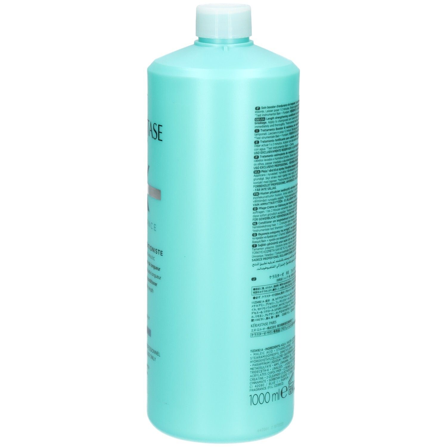 Kérastase Fondant Extensioniste, zijkant van de 1000ml fles met tekstinformatie.