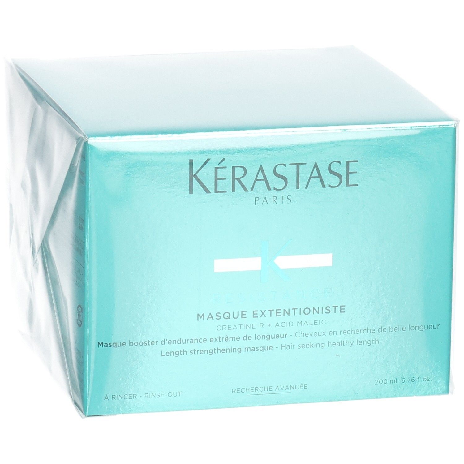 Kérastase Résistance Masque Extentioniste verpakking, schuin van voren met logo en productnaam.