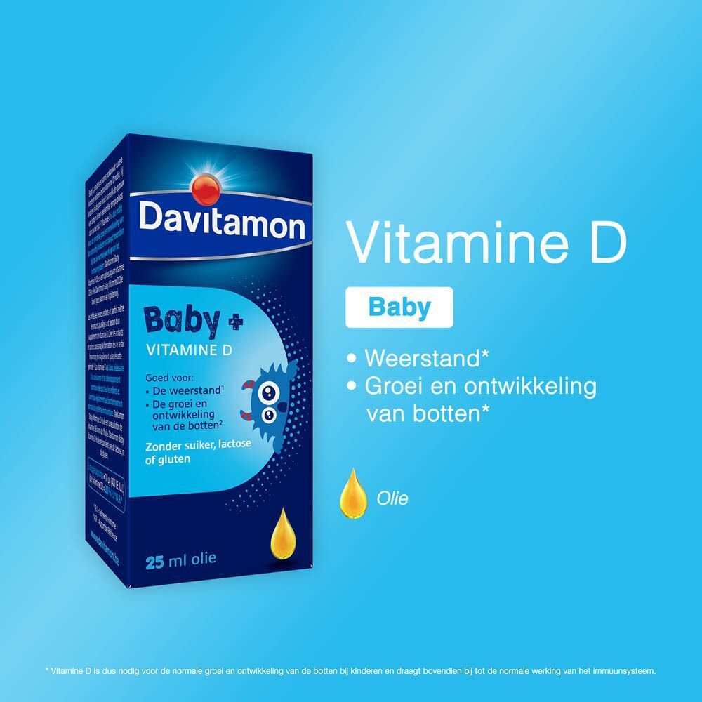 Doos Davitamon Baby + Vitamine D met apart flesje.