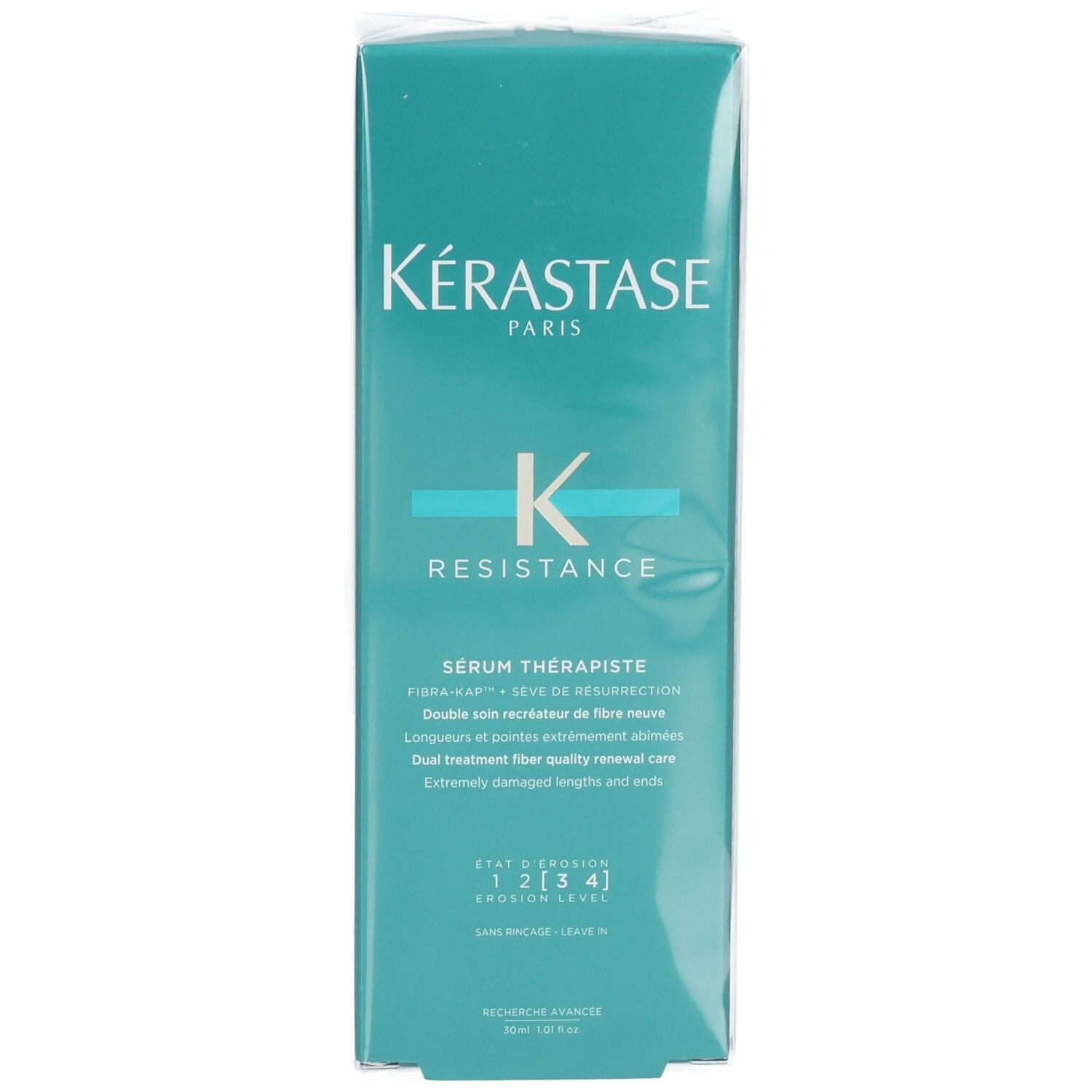 Kérastase Resistance Sérum Thérapiste: Face avant de l'emballage avec logo et nom du produit.