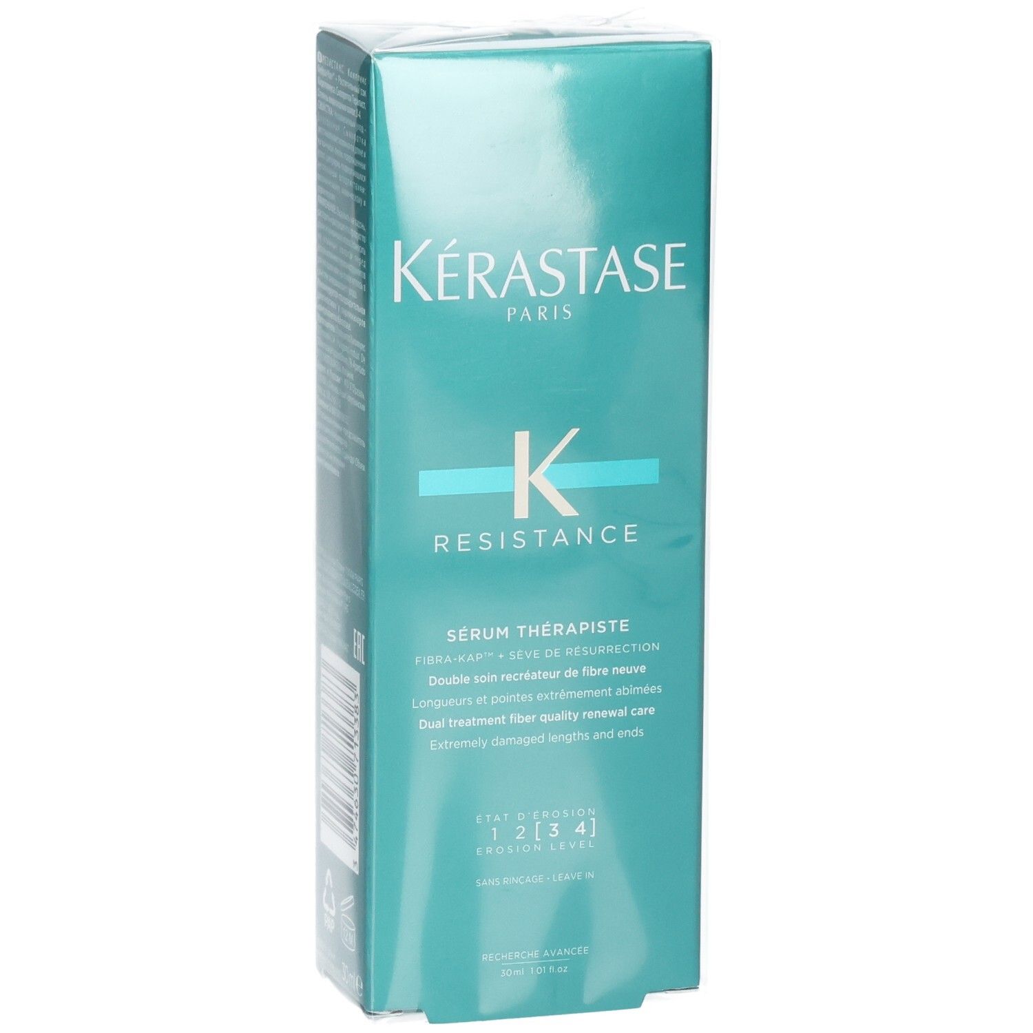Kérastase Resistance Sérum Thérapiste: Face avant de l'emballage avec logo et nom du produit.