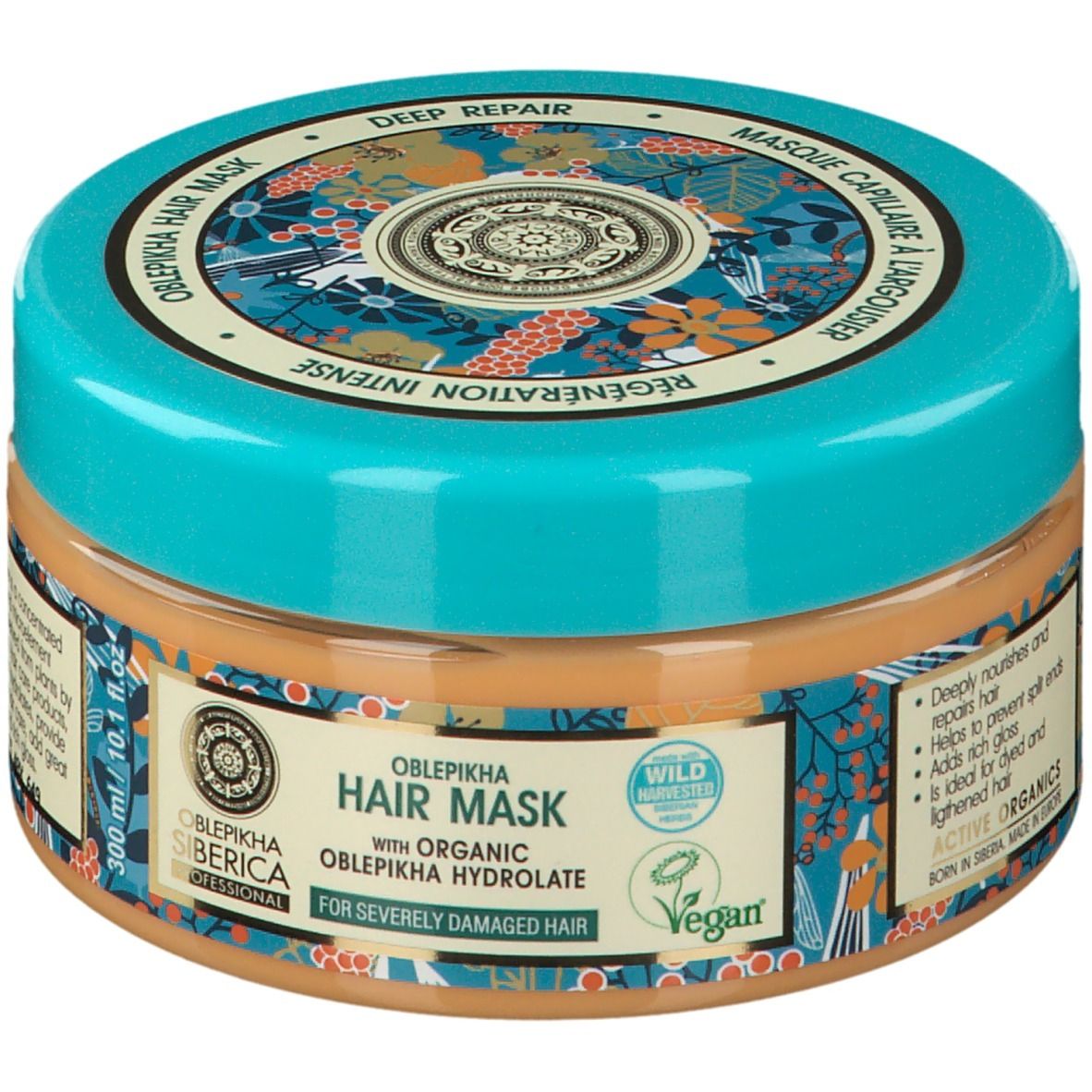 Natura Siberica Oblepikha Masque Capillaire Cheveux Très Abîmés