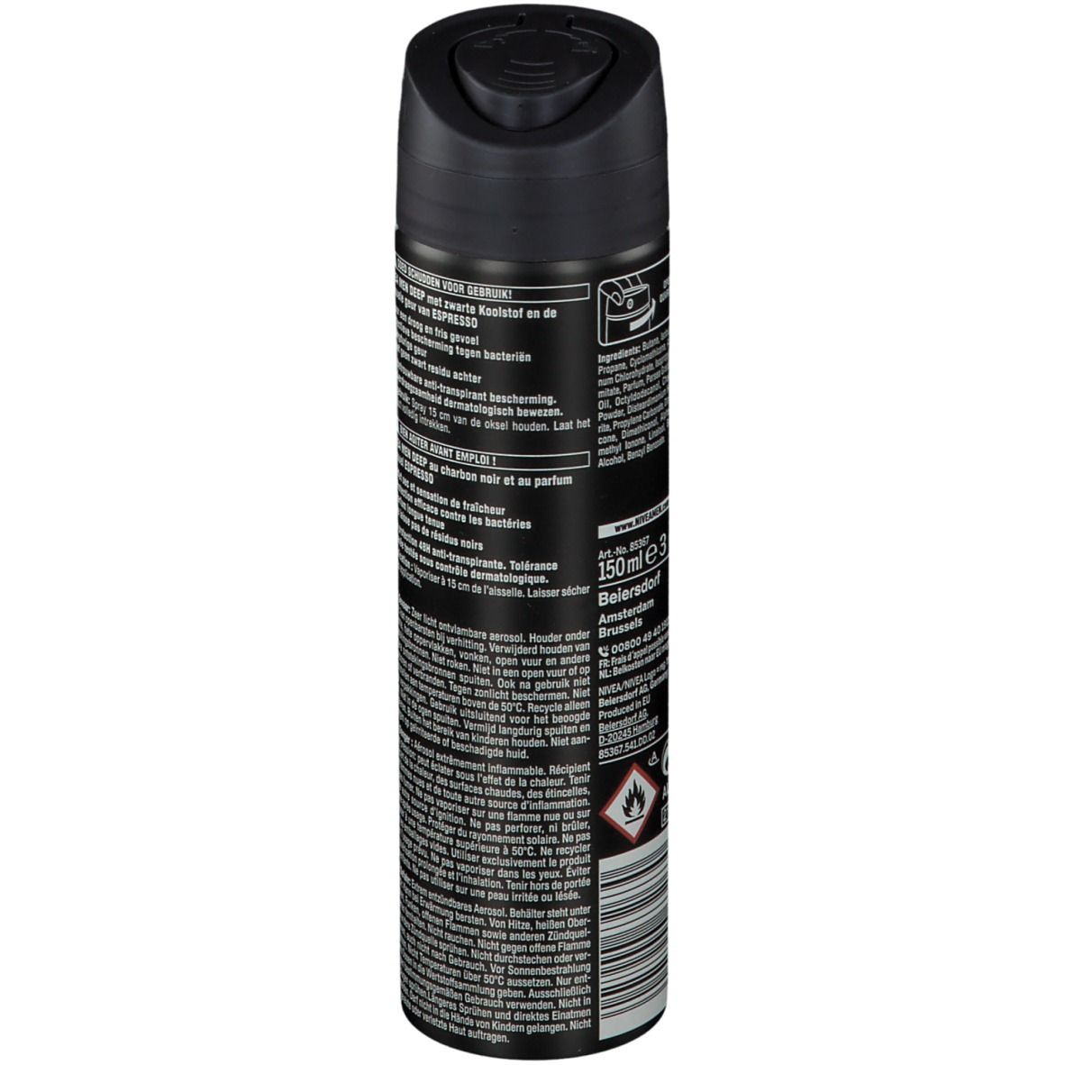 Nivea Men Deep Black Carbon Espresso Deodorant Spray 48h