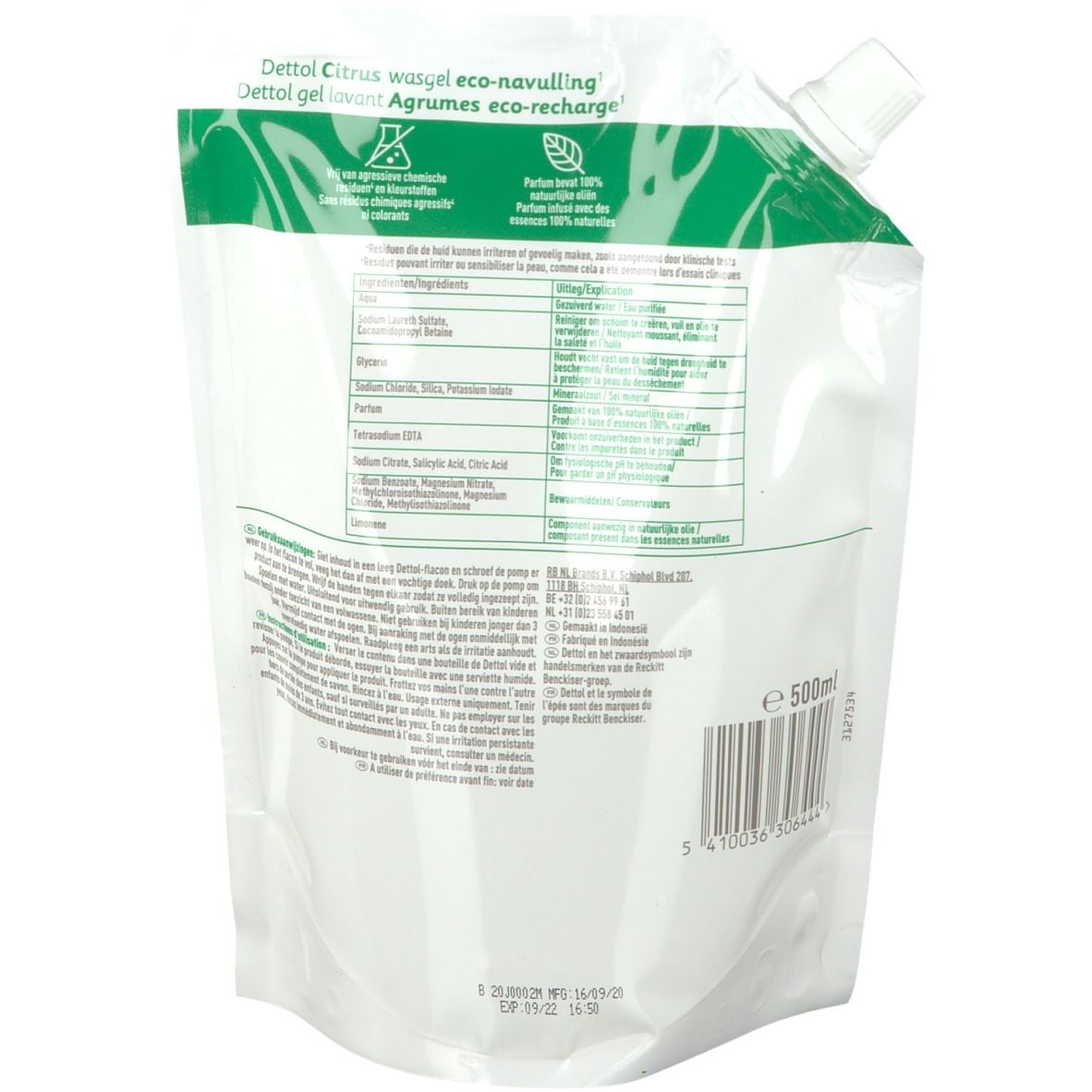 Dettol Gel Lavant Agrumes Recharge