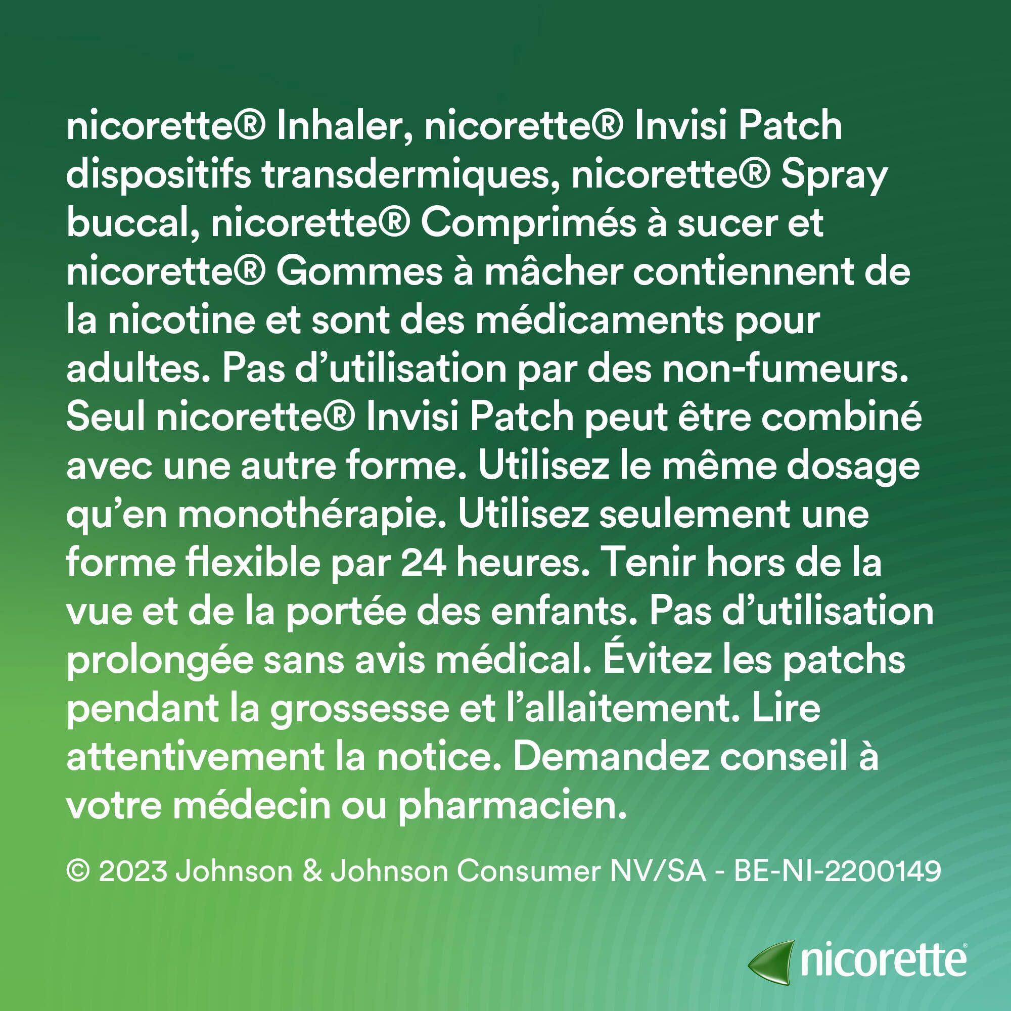 Nicorette® Combi Therapie Invisi Patch 25mg + Freshmint Comprimés à Sucer 2mg