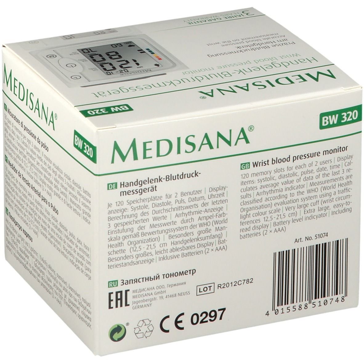 Medisana Tensiomètre à Poignet BW320