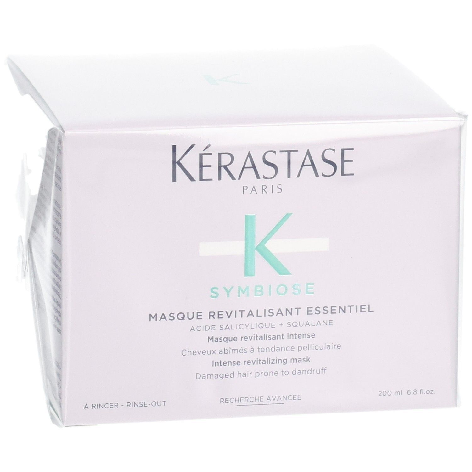 Kérastase Symbiose Masque Revitalisant Essentiel haarmasker, verpakking met open deksel.