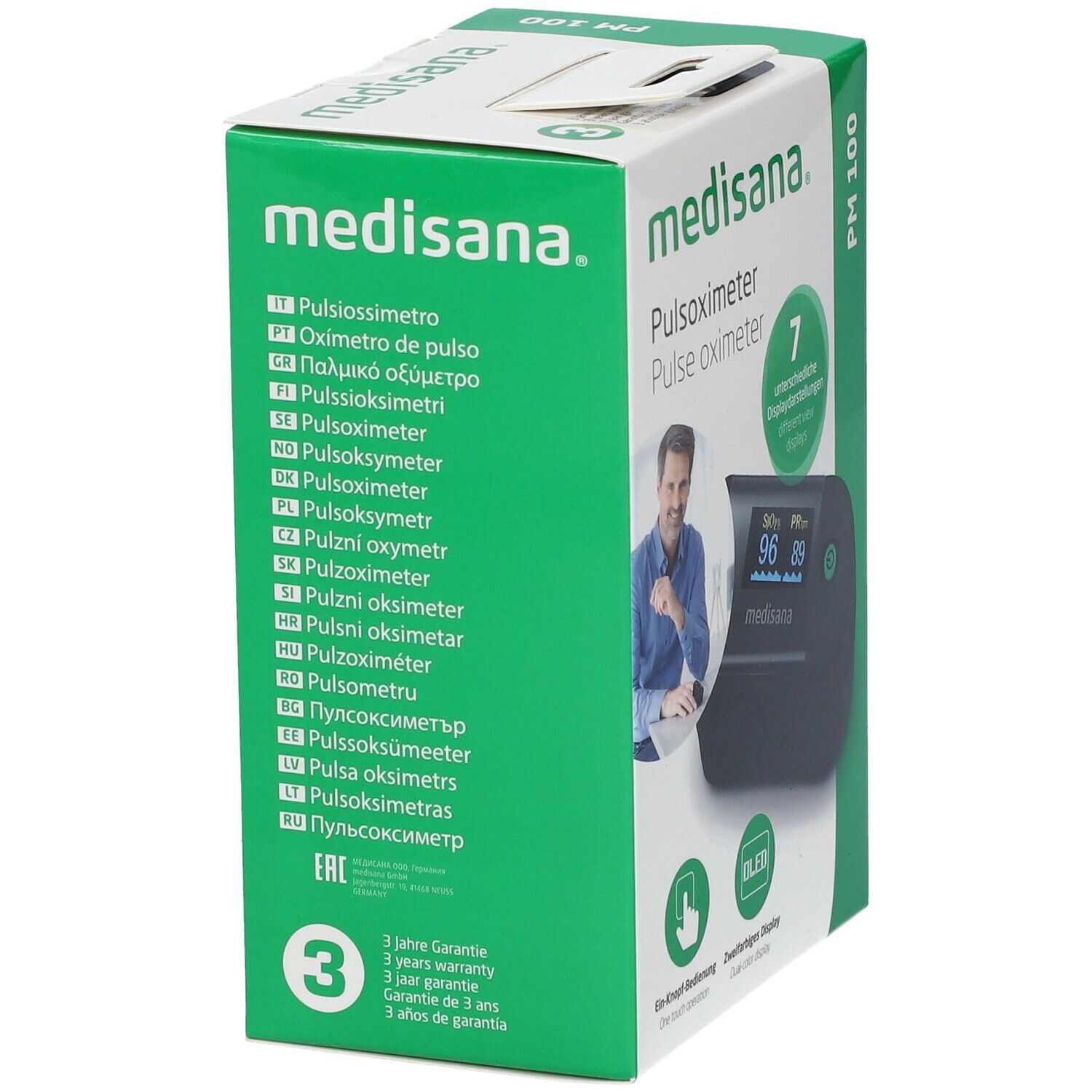 Medisana Oxymètre Noir PM100