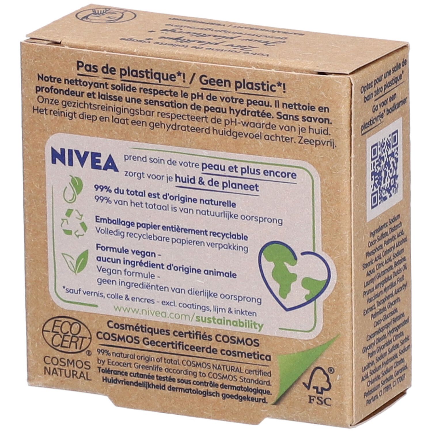 Nivea Naturally Clean Nettoyant Visage Solide Rafraîchissant Huile d'Amanda & Myrtilles