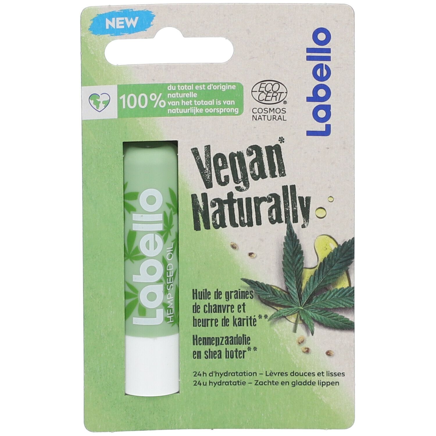 Labello Vegan Naturally Huile de Graines de Chanvre & Beurre de Karité