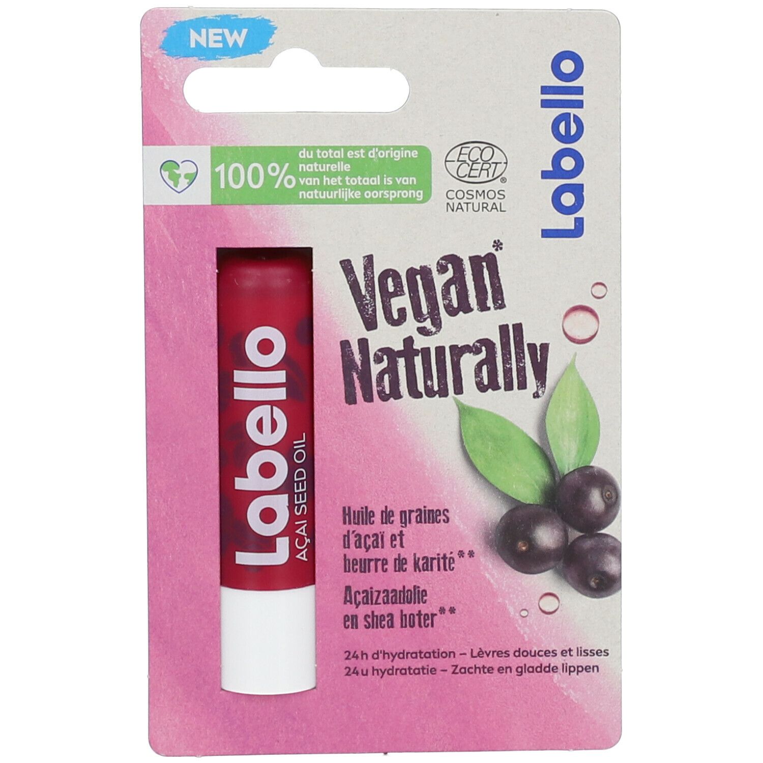 Labello Vegan Naturally Açaizaadolie & Shea Boter