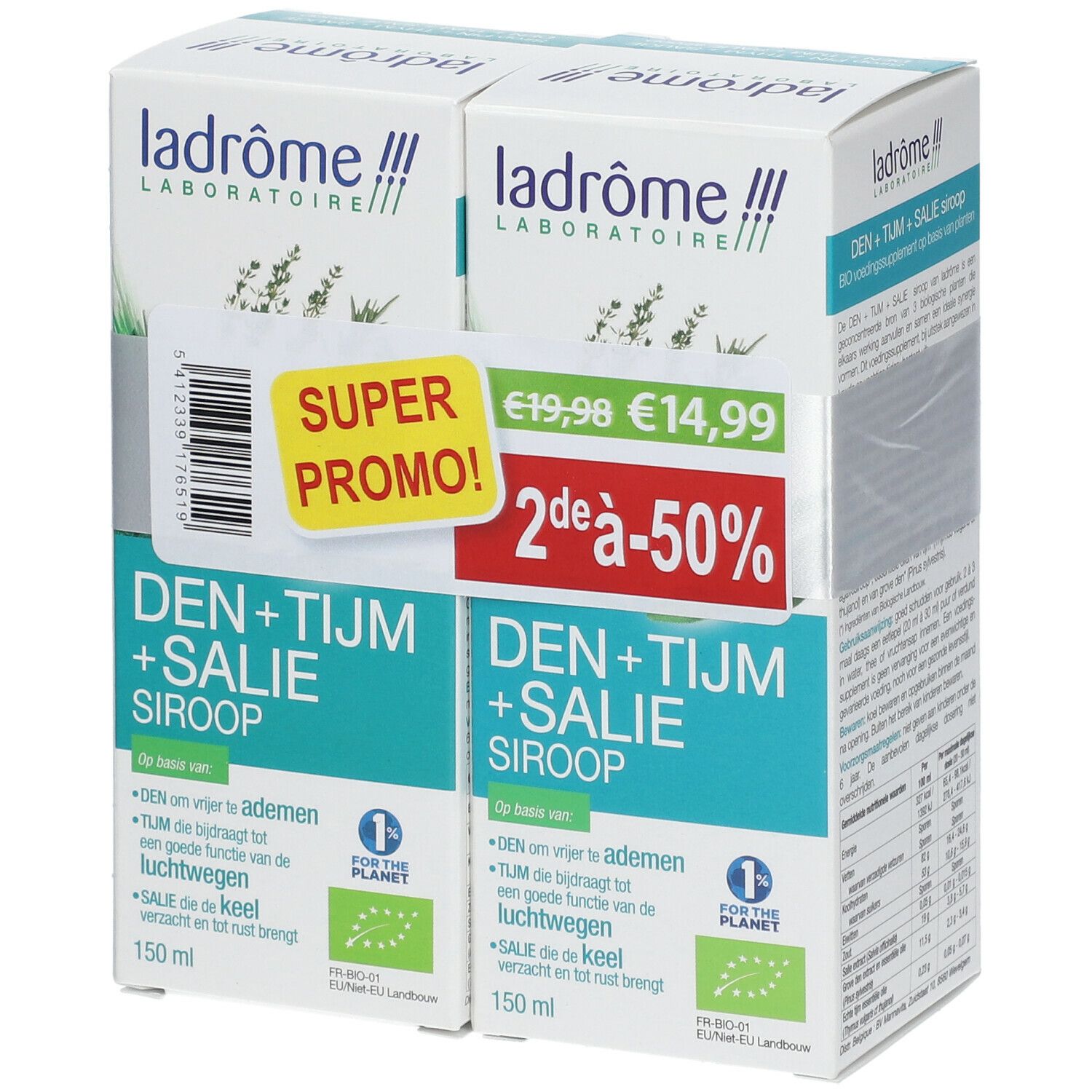 Ladrôme Siroop Den+Tijm+Salie Bio DUO