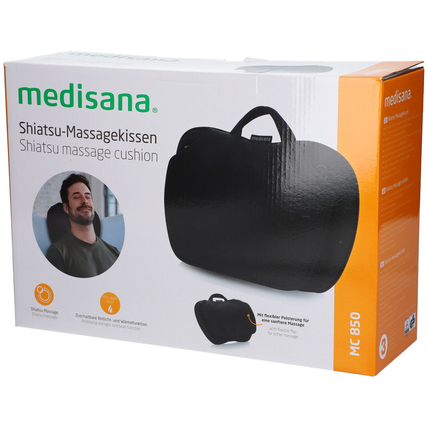 Medisana Shiatsu Coussin de Massage avec Lumière Rouge et Chaleur MC850