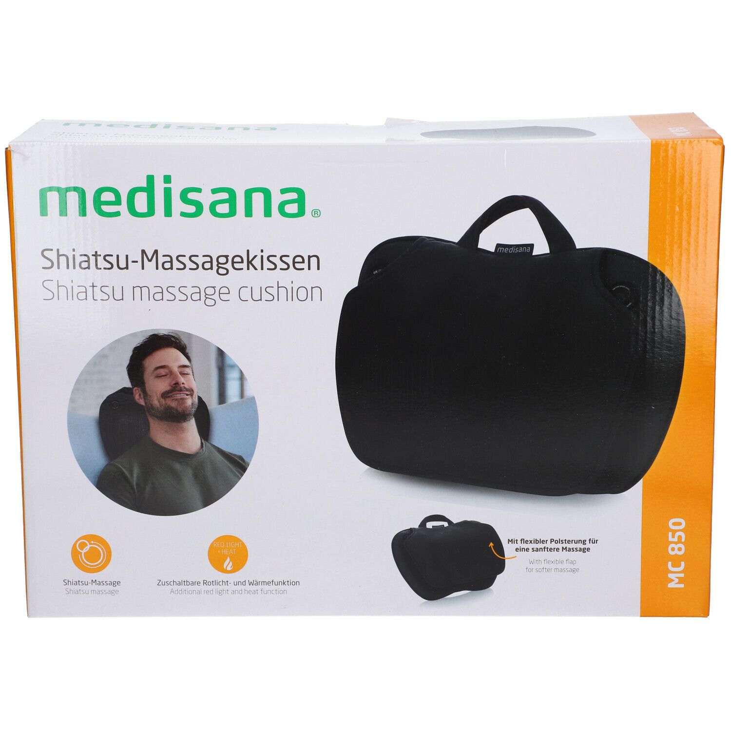 Medisana Shiatsu Coussin de Massage avec Lumière Rouge et Chaleur MC850