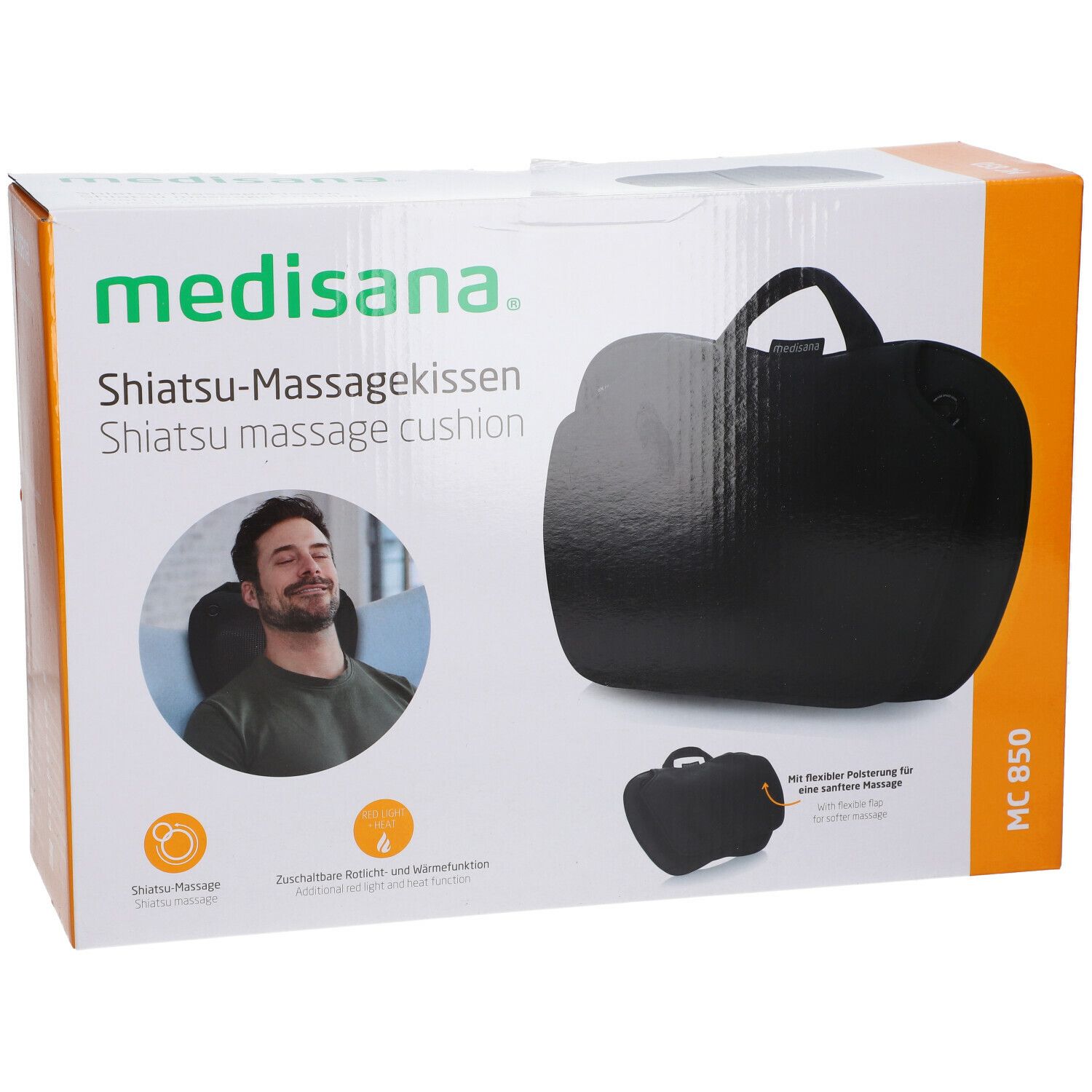 Medisana Shiatsu Coussin de Massage avec Lumière Rouge et Chaleur MC850