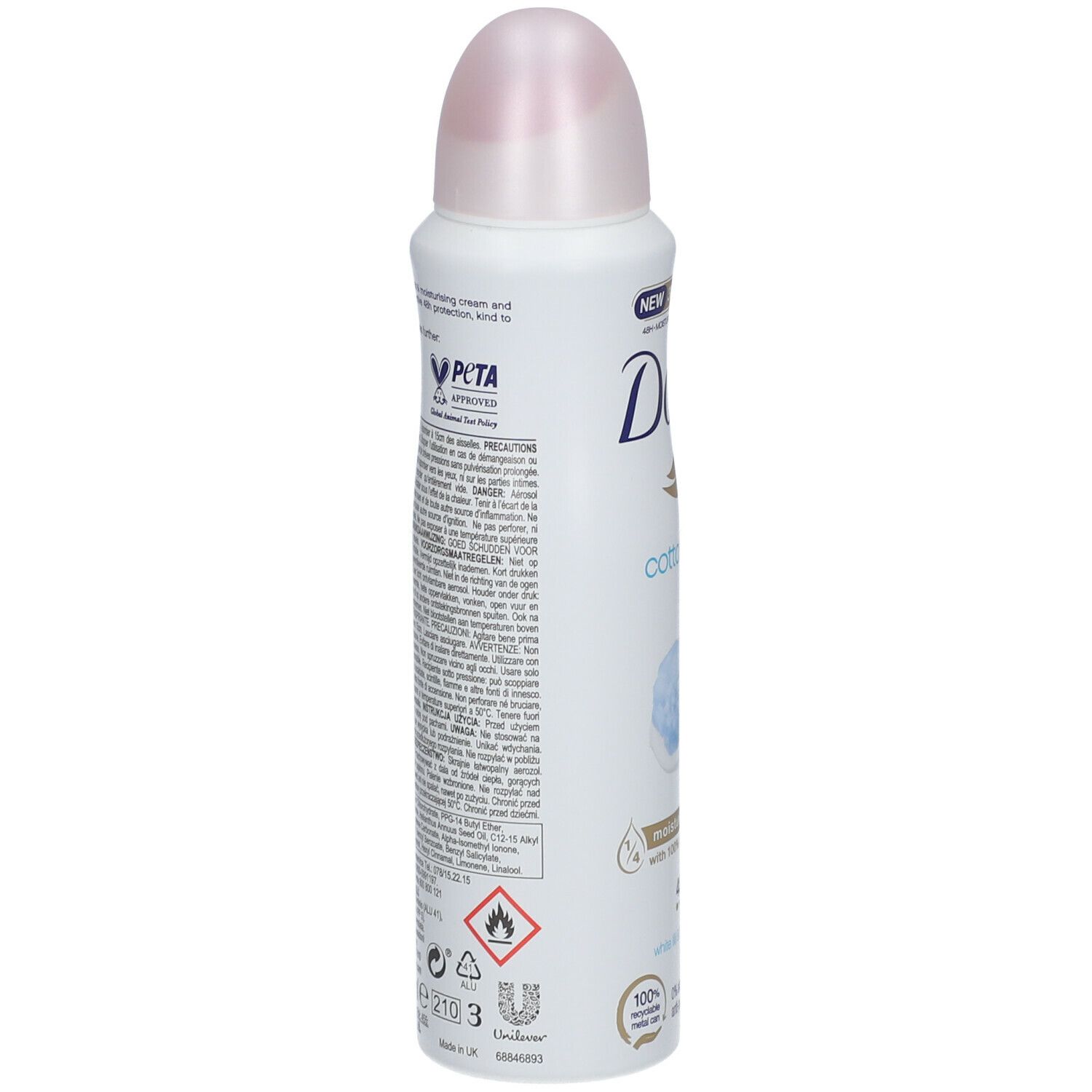 Dove Cotton Soft Anti-Perspirant Deodorant Spray 48h White Lili & Freesia