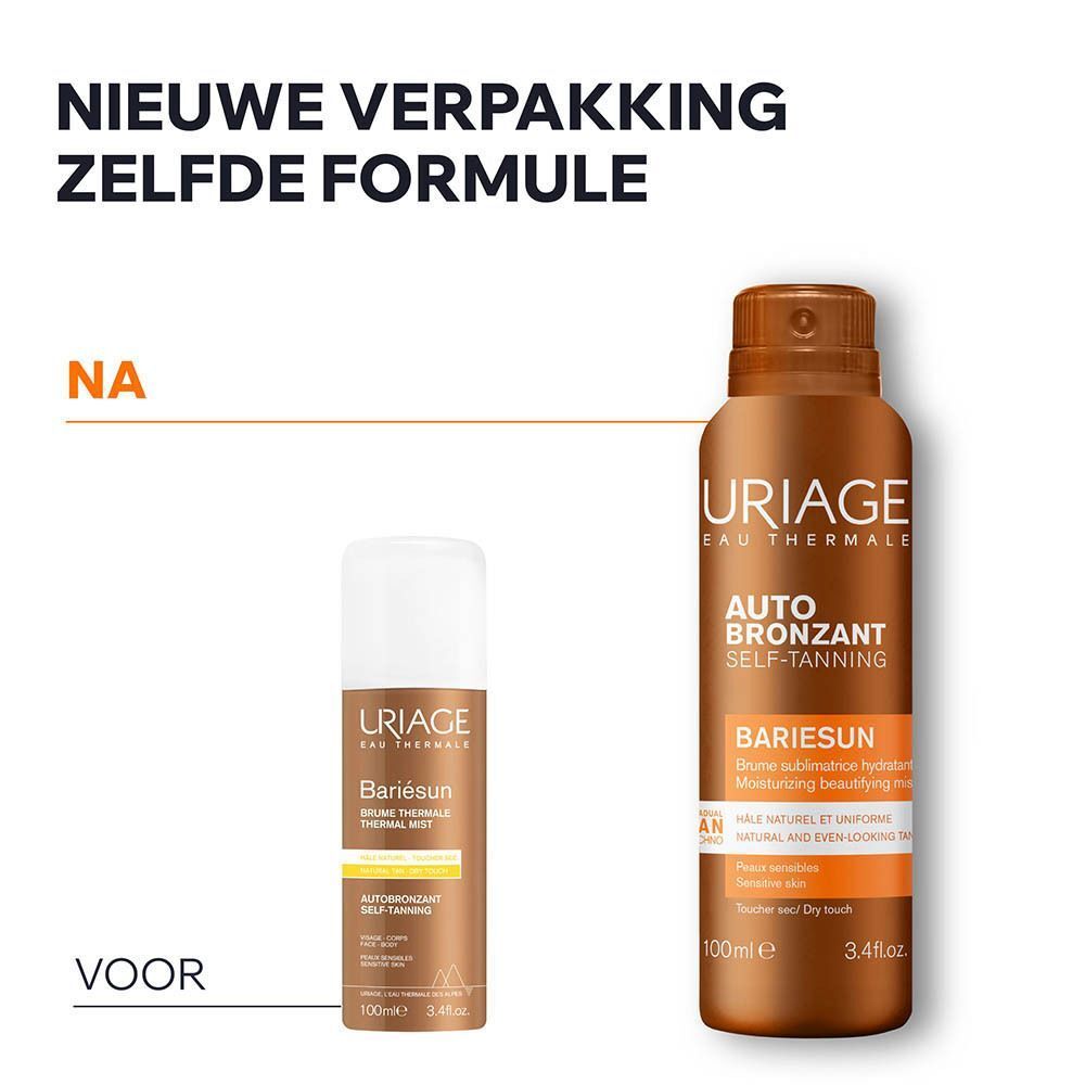 Uriage Bariésun zelfbruinende nevel: nieuwe verpakking, dezelfde formule.