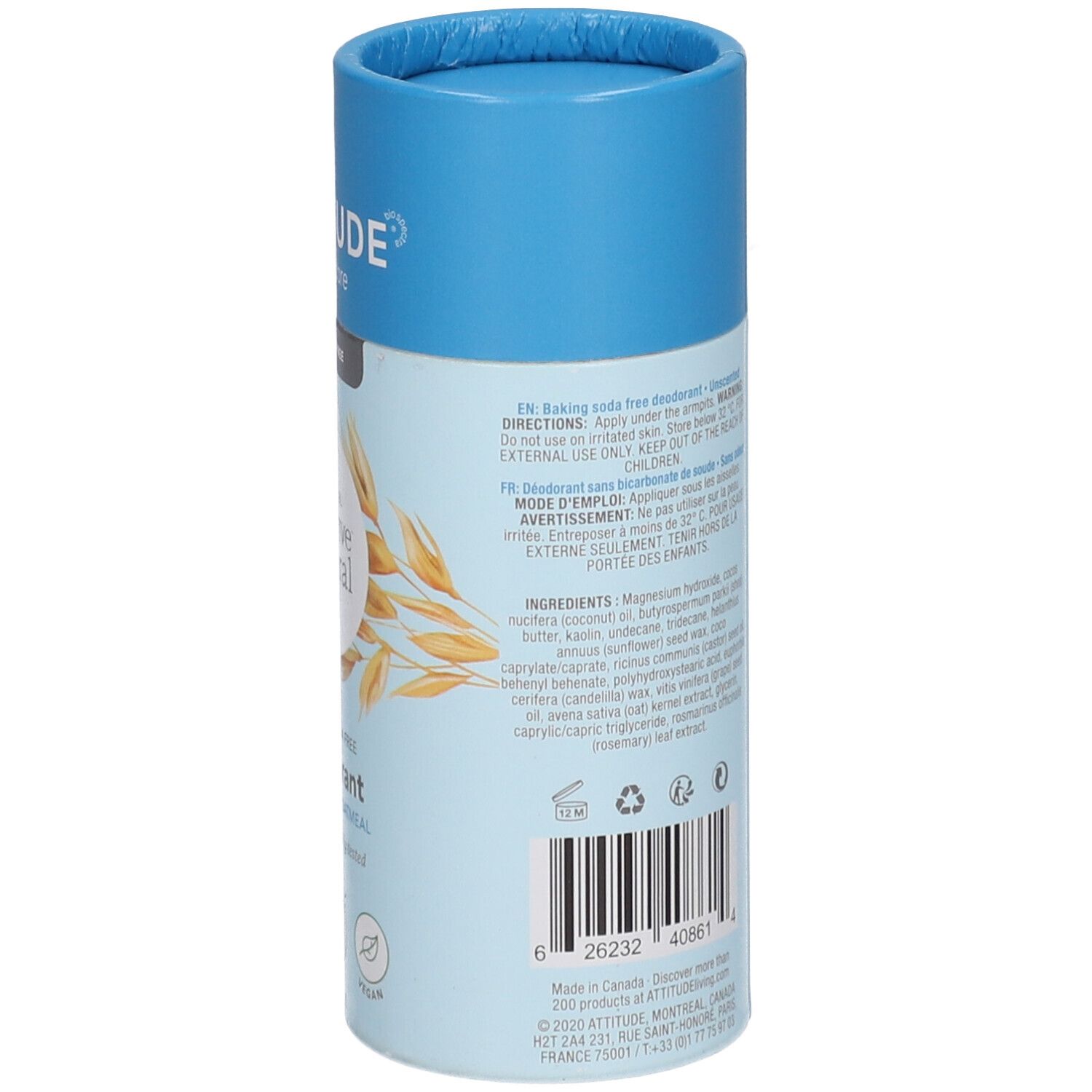 Attitude Sensitive Natural Deodorant Zonder Parfum