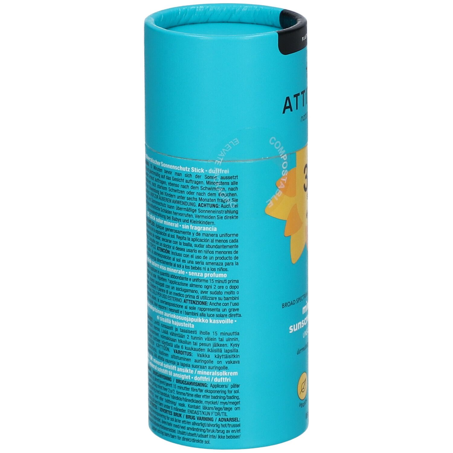 Attitude Crème Solaire Minérale Kids Stick SPF30 Sans Parfum